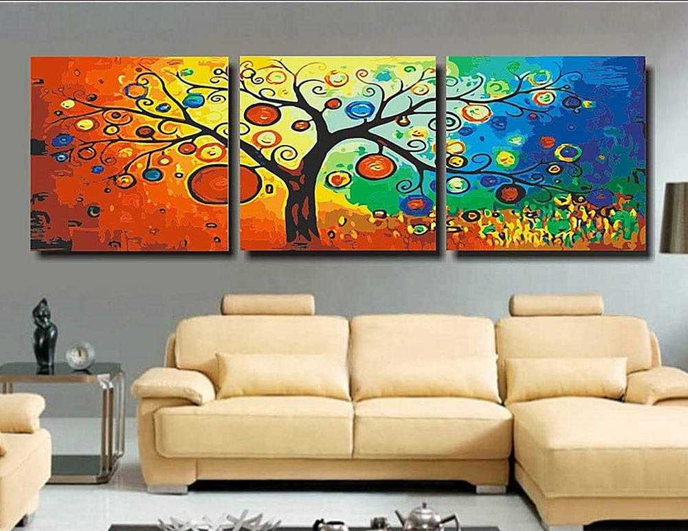 YEESAM ART New Paint by Numbers for Adults 3 Piece Pack Panel Lucky