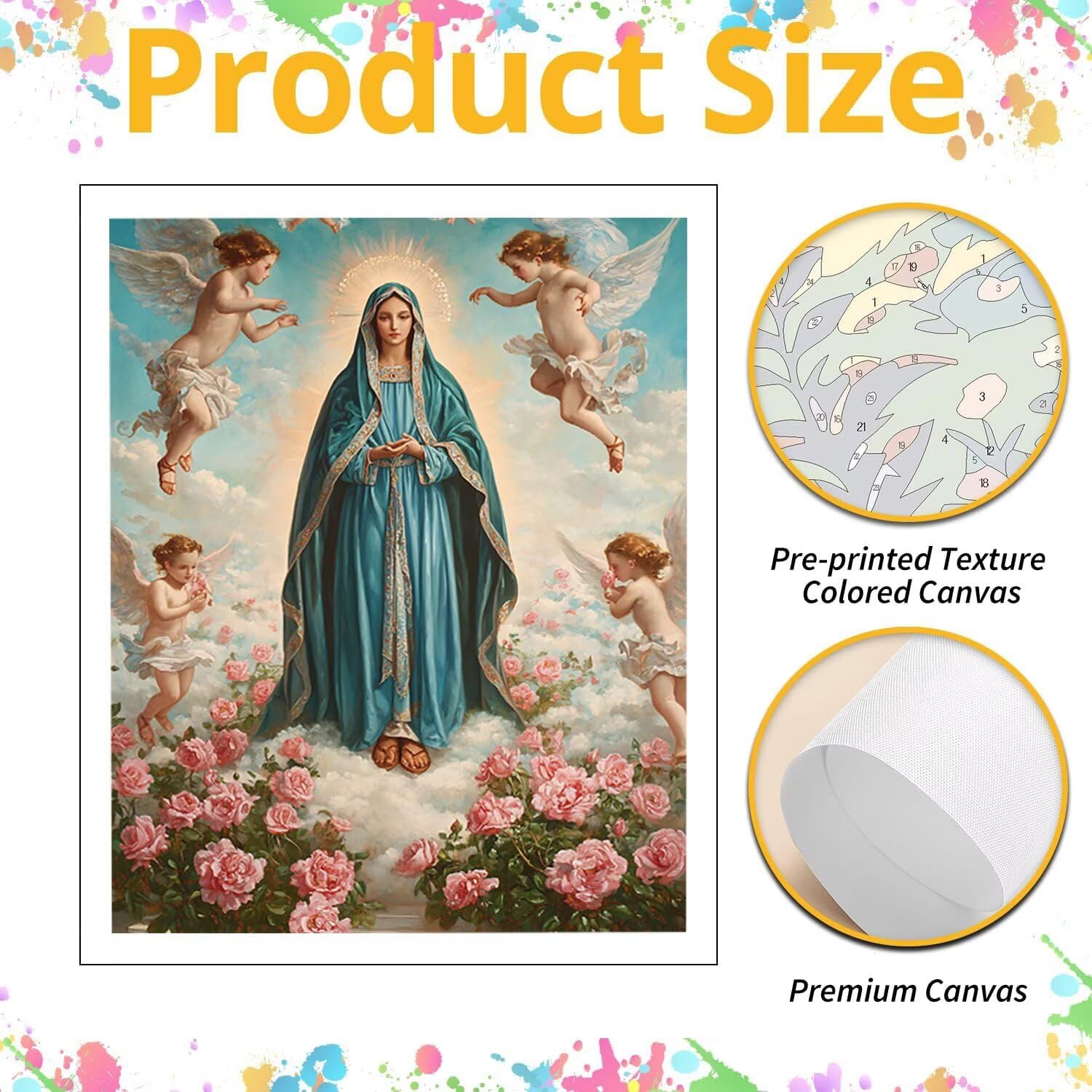 WEISHIWE Ange et Vierge Marie Peinture Numero Adulte Kits, 60x80cm m-955