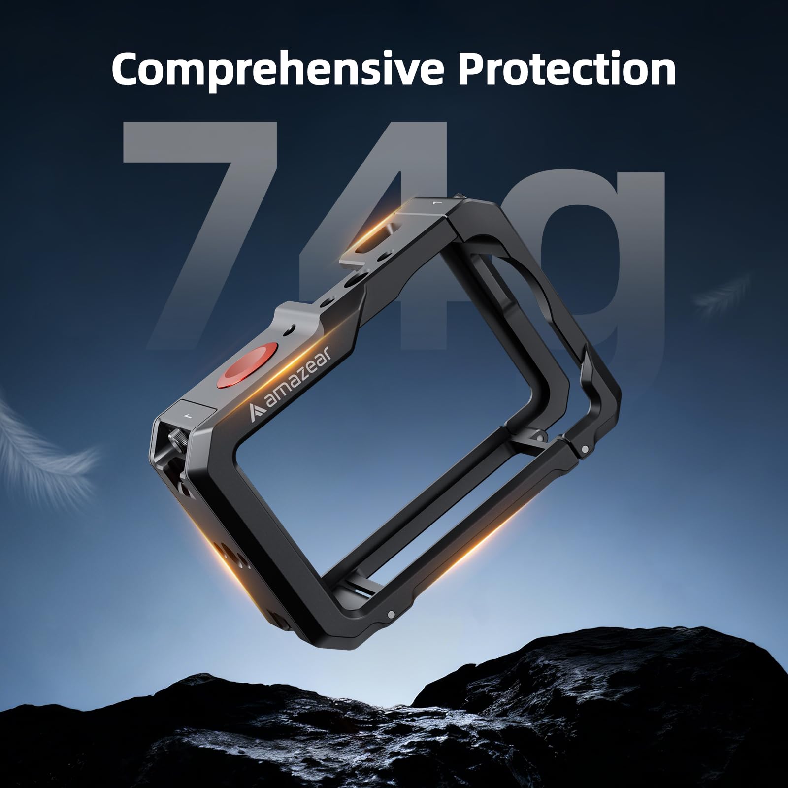 AMAZEAR Custodia protettiva in metallo per accessori DJI Osmo Action 6, gabbia multifunzione Action6 Pro, Telaio di Protezione con Attacchi a Sgancio Rapido, DJI Cage Filettatura 1/4" & Copriobiettivo