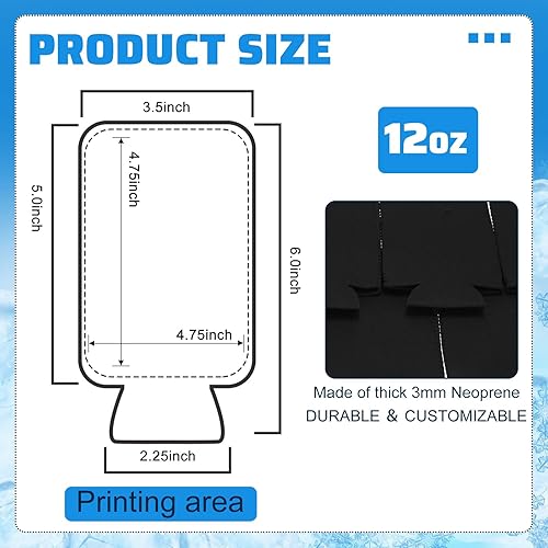 Miniatura 2 de Paquete de 150 fundas delgadas para enfriar latas de 12 onzas, fundas delgadas para latas altas de sublimación, fundas de neopreno a granel para