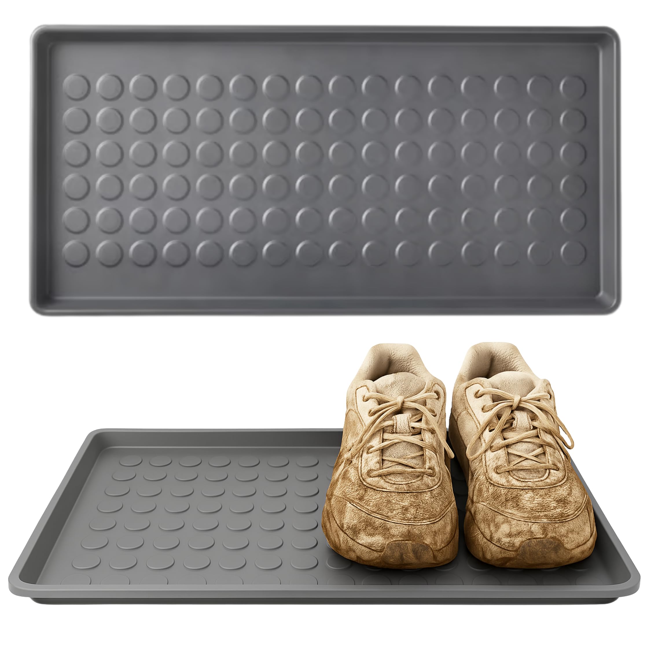 ZYCORE Large Plastic Boot Tray – Waterproof Entryway Drip Shoe Mat – Multi-Purpose Tray for Tool Storage, Wet Winter Boots, Wellies, Gardening & Pet Supplies (71x35) cm