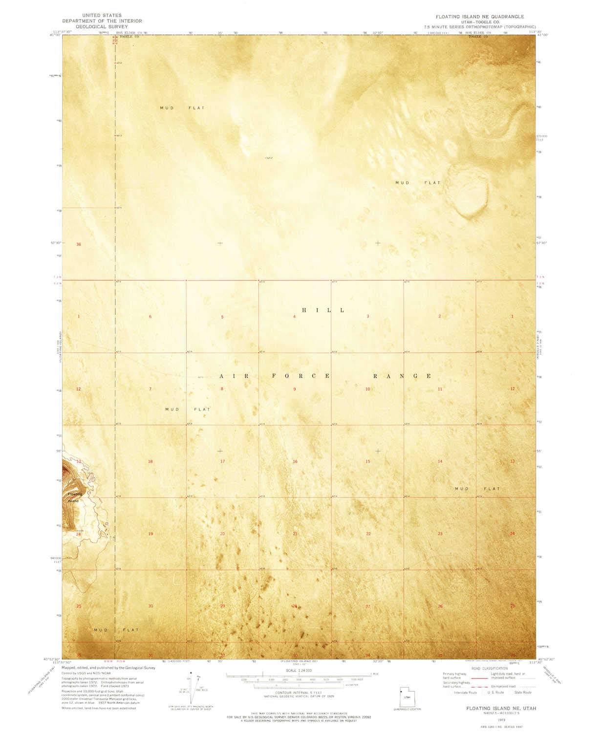 YellowMaps Floating Island NE UT topo map, 1:24000 Scale, 7.5 X 7.5 Minute, Historical, 1973, Updated 1977, 26.7 x 22 in - Tyvek