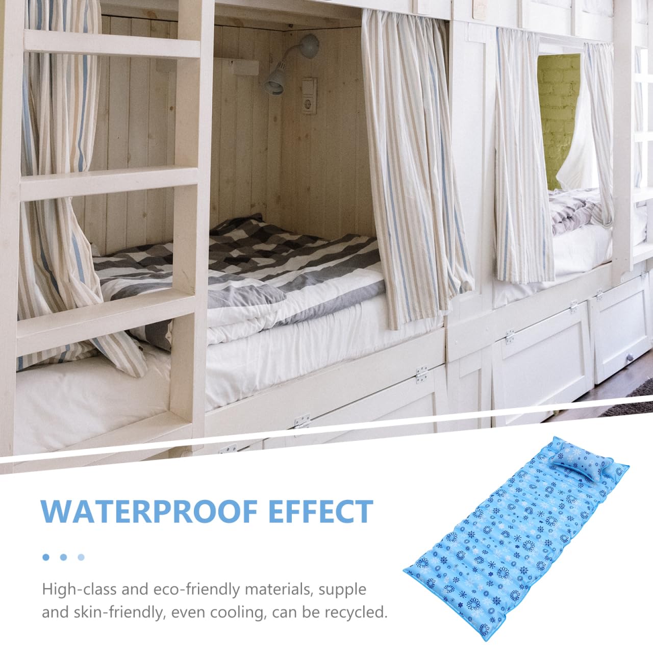 Amosfun Sommer Wassermatratze Water Pad aus Umweltfreundlichem PVC mit Starker Belastbarkeit als Wasserinjektionsbett zur Kühlung für Erwachsene und Senioren