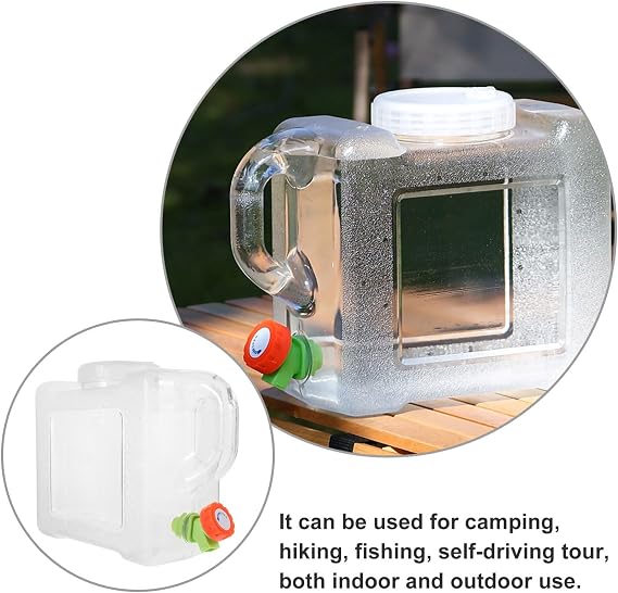 Yardwe 1set Outdoor Water Container Faucet Portable Car Camping Water Storage Jug for Hiking and Emergency Use Lightweight Design