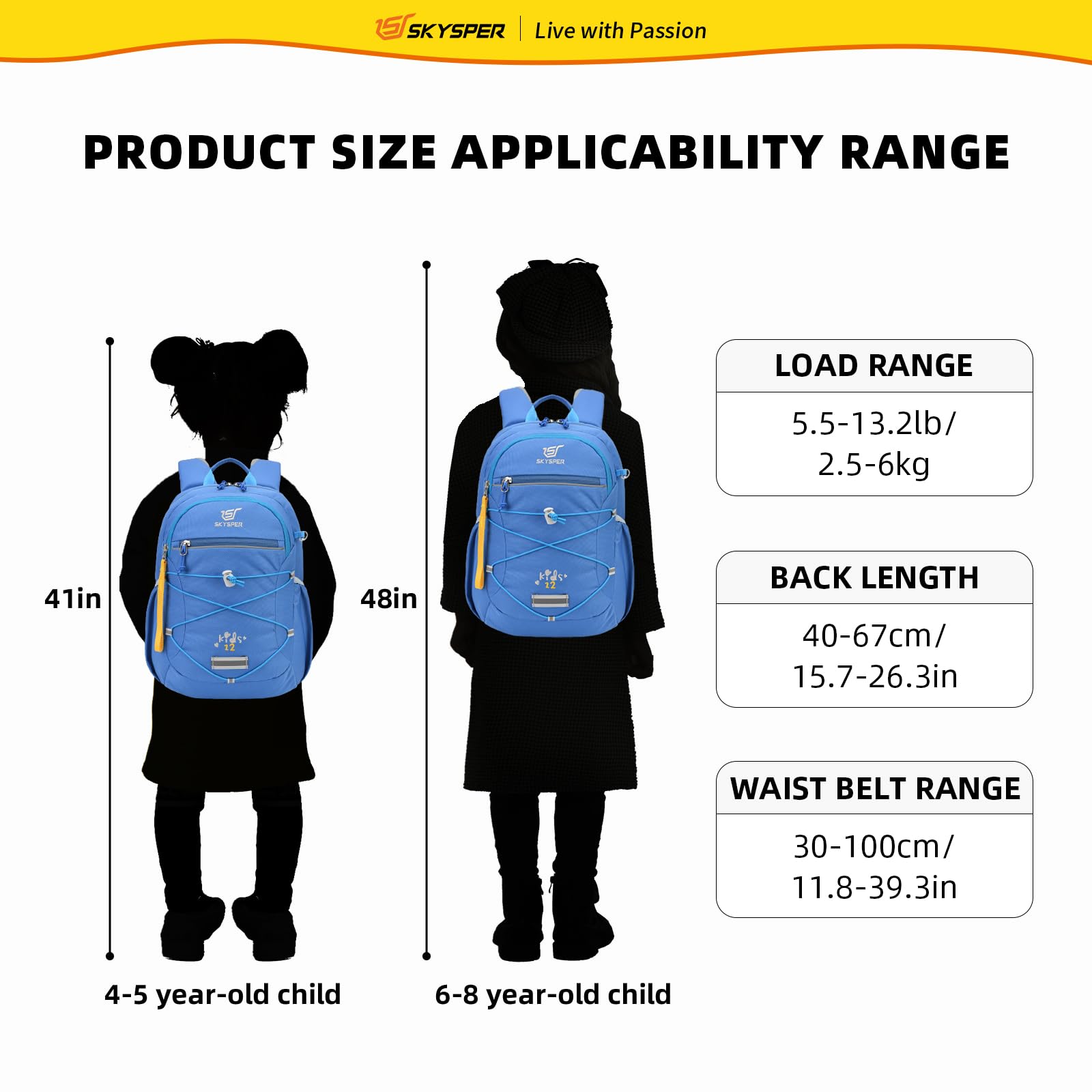 SKYSPER Cartable Fille Garcon Primaire 12-18L Sac à Dos Enfant | avec Sangle de Poitrine Léger Sac A Dos Maternelle 3-8 Ans Petit Cartable Fille Primaire pour Voyage Randonnée