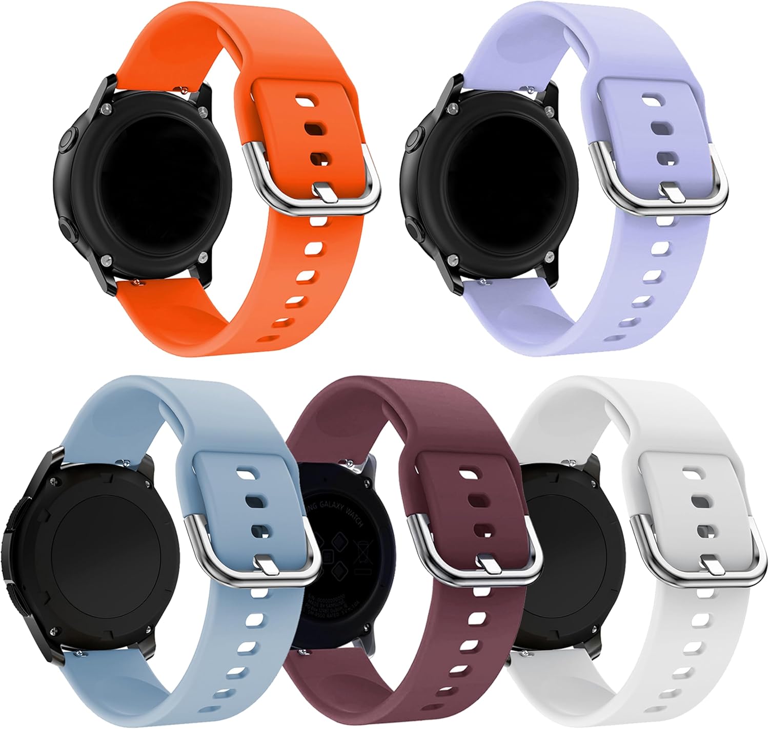 5 Pack 22mm Silicone Bands Compatible with Amazfit...