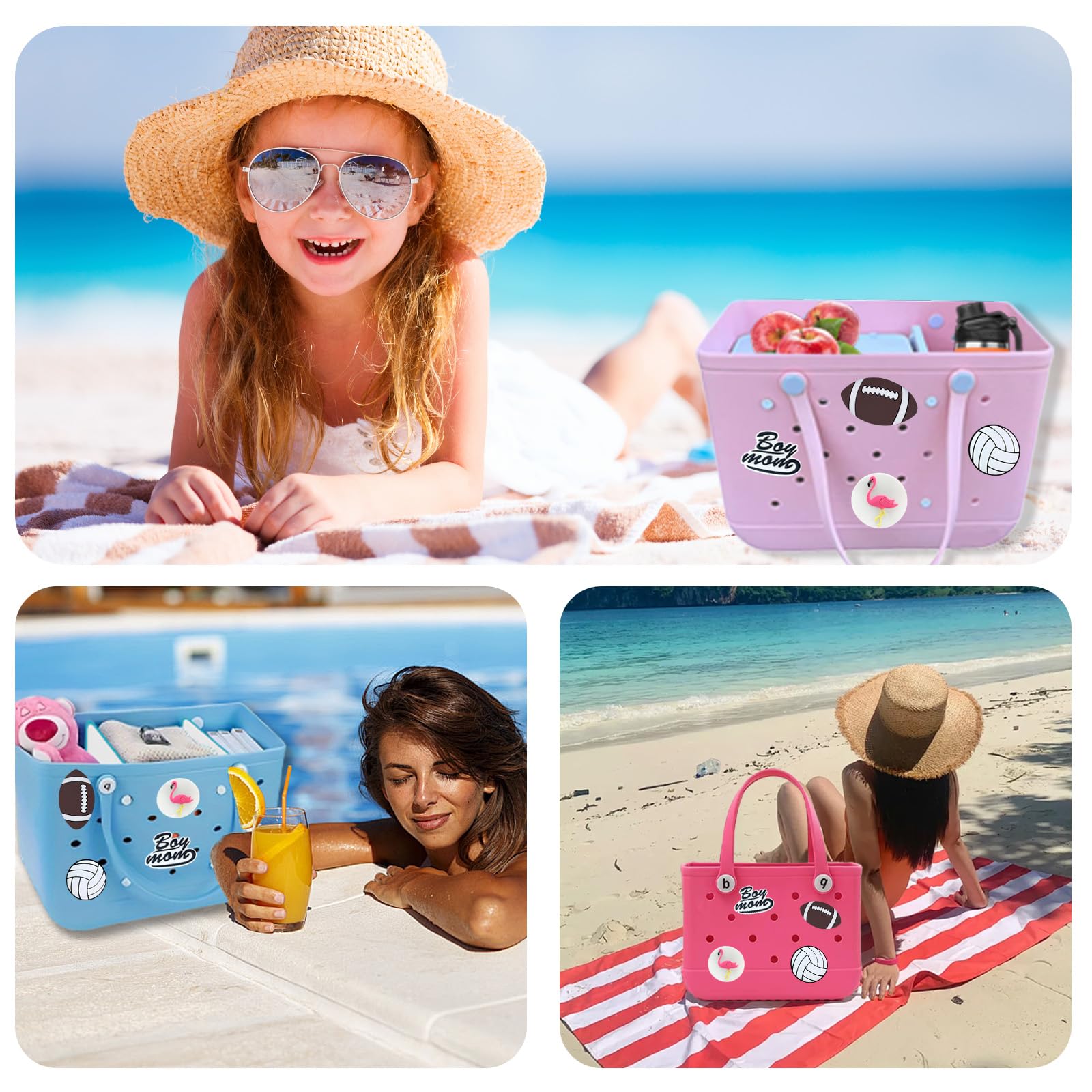 Lckaey Accessori In PVC Per Borse Da Spiaggia - Decorazioni A Forma Di Personaggi, Colore 29 - 2