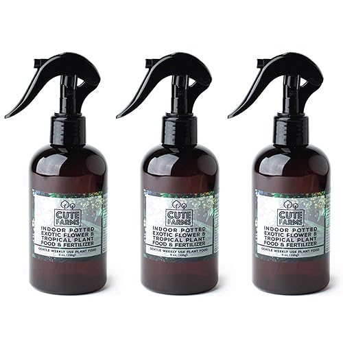 Cute Farms Fertilizante para plantas tropicales y flores exóticas en maceta para interiores  Fórmula suave de uso semanal para plantas (tres