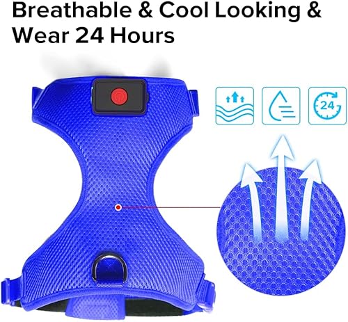 Miniatura 4 de Flashseen Arnés LED para perro, arnés para mascotas recargable por USB, chaleco reflectante iluminado, ajustable, suave acolchado, sin tirones, para