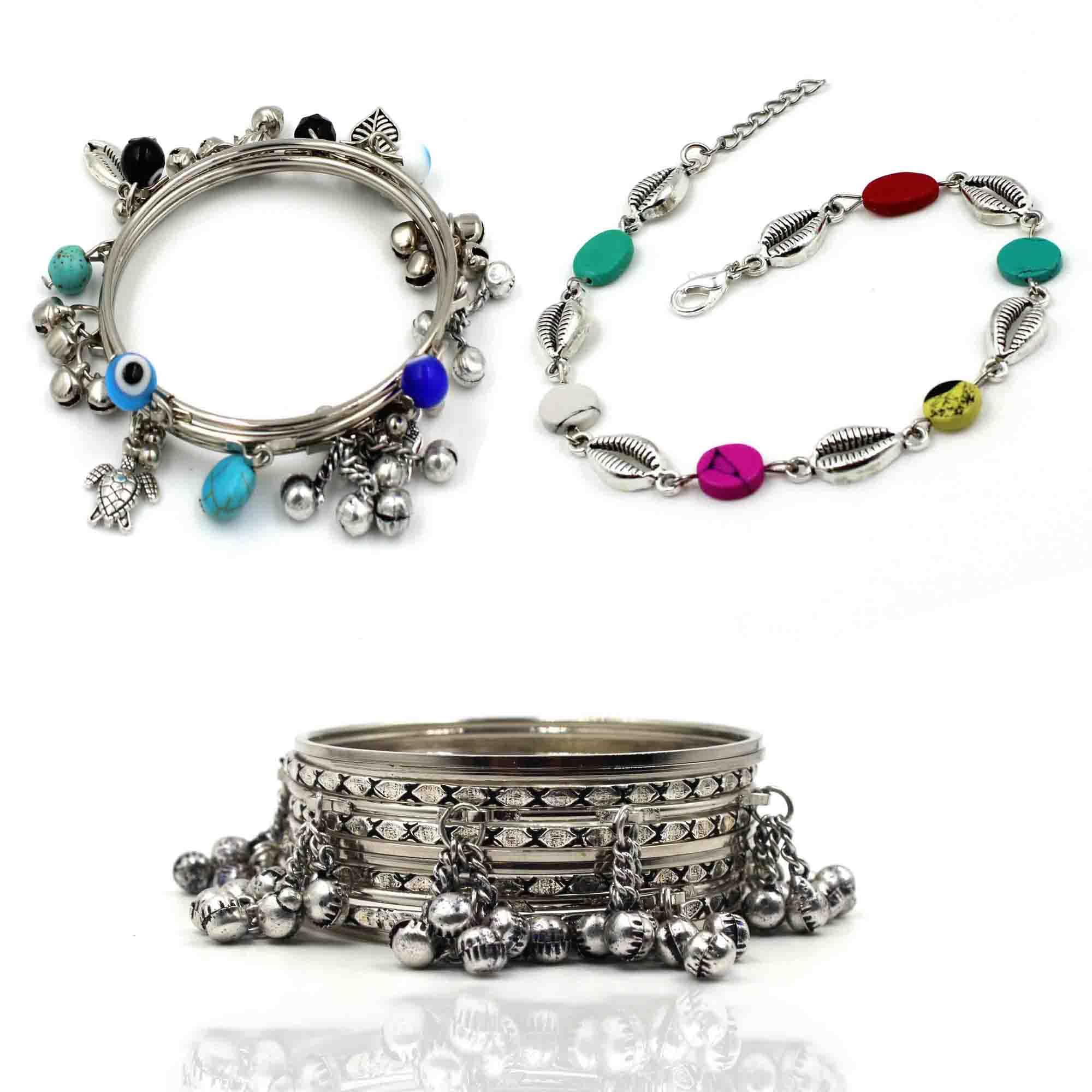 See full amazon price history chart for GURJARI JEWELLERS Best Oxidised Bangles & Adjustable Charm Bracelet for girls & women (set of 3) (2.8) GURJARI JEWELLERS Best Oxidised Bangles & Adjustable Charm Bracelet for girls & women (set of 3) (2.8) (B0CR8ZFYYB) Amazon Price History, Amazon Price Tracker