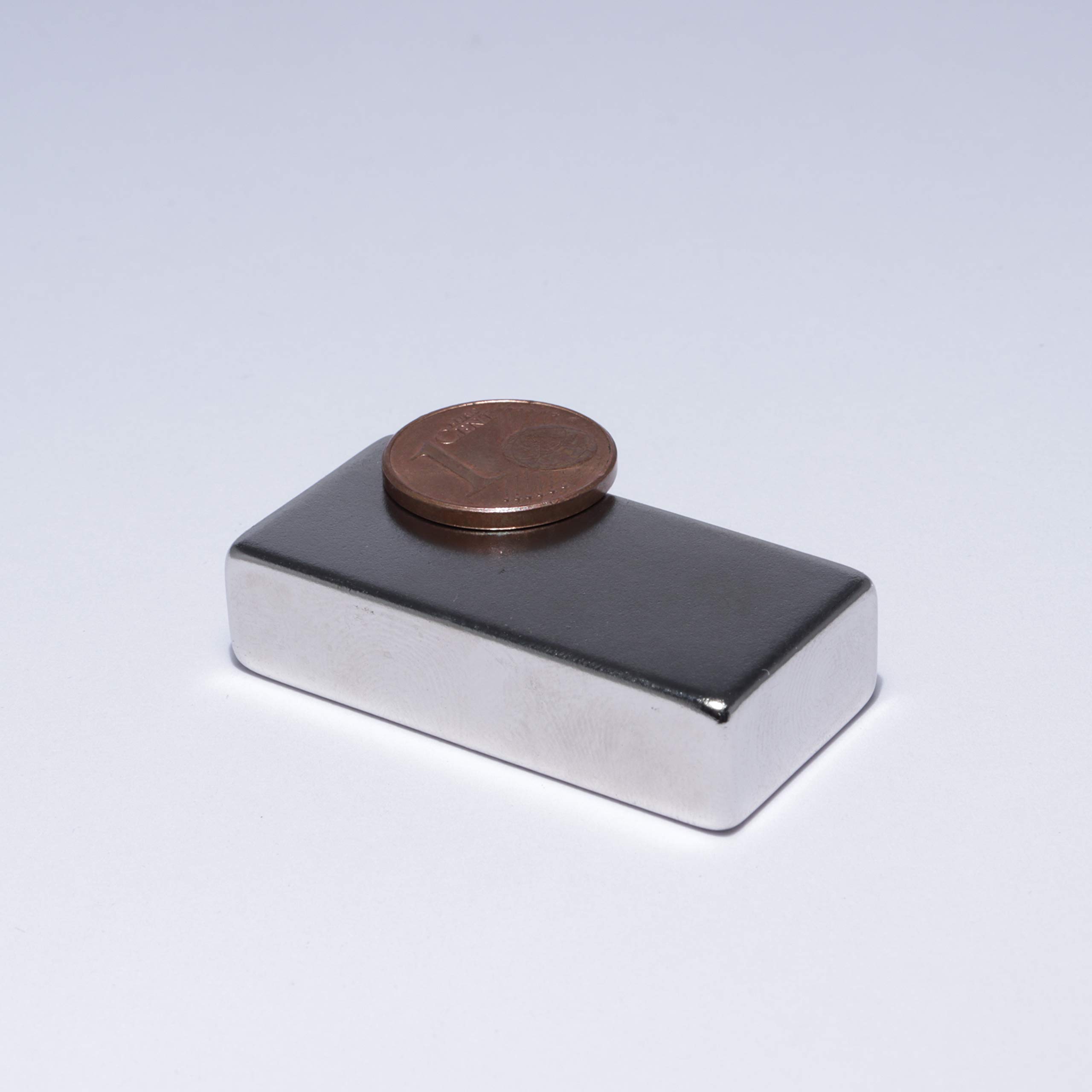 Imanes de neodimio, extrafuertes, cuadrados, 40 x 20 x 10 mm, 25 kg, imán de neodimio, 40 x 20 x 10 mm, N52, 10 Stück