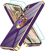 Vista 32 de Gritup Funda para Samsung Galaxy A14 5G: Funda para Samsung A14 2 piezas, protector de pantalla, soporte de anillo de rotación de 360°, soporte