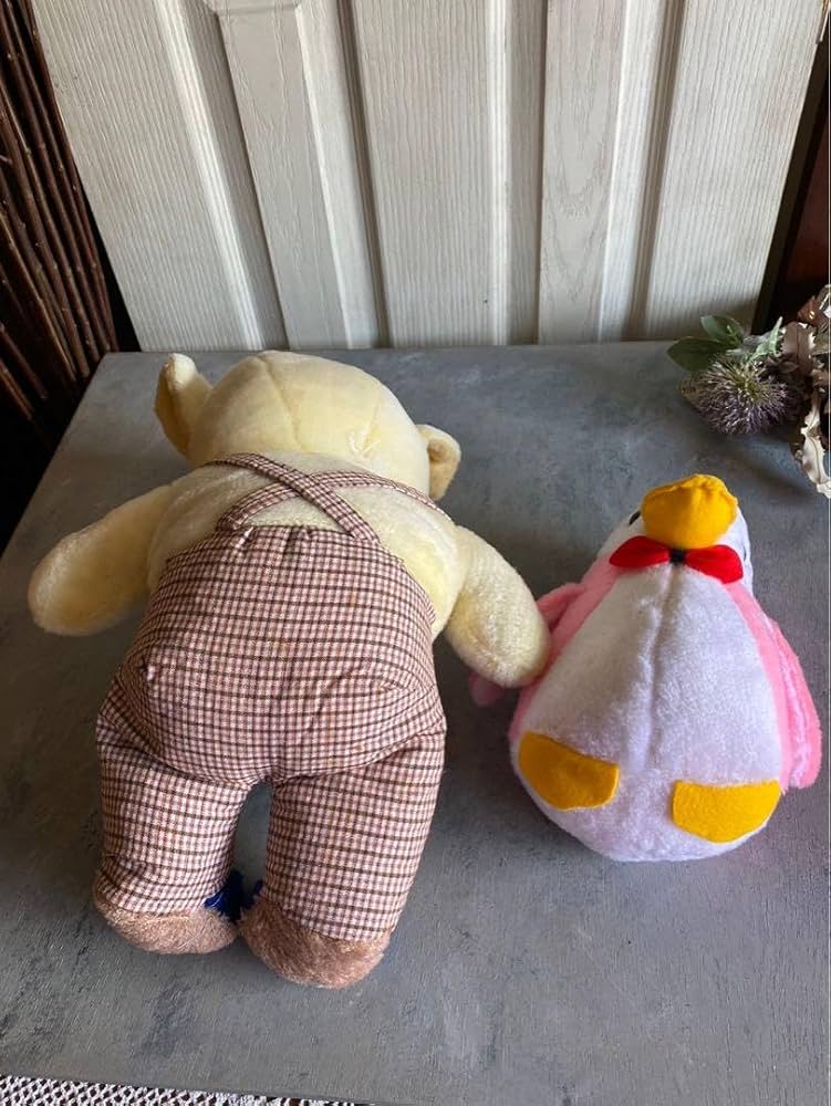 昭和　レトロぬいぐるみ　クマ　ベロ出し　チェック 昭和 レトロぬいぐるみ クマ ベロ出し チェック