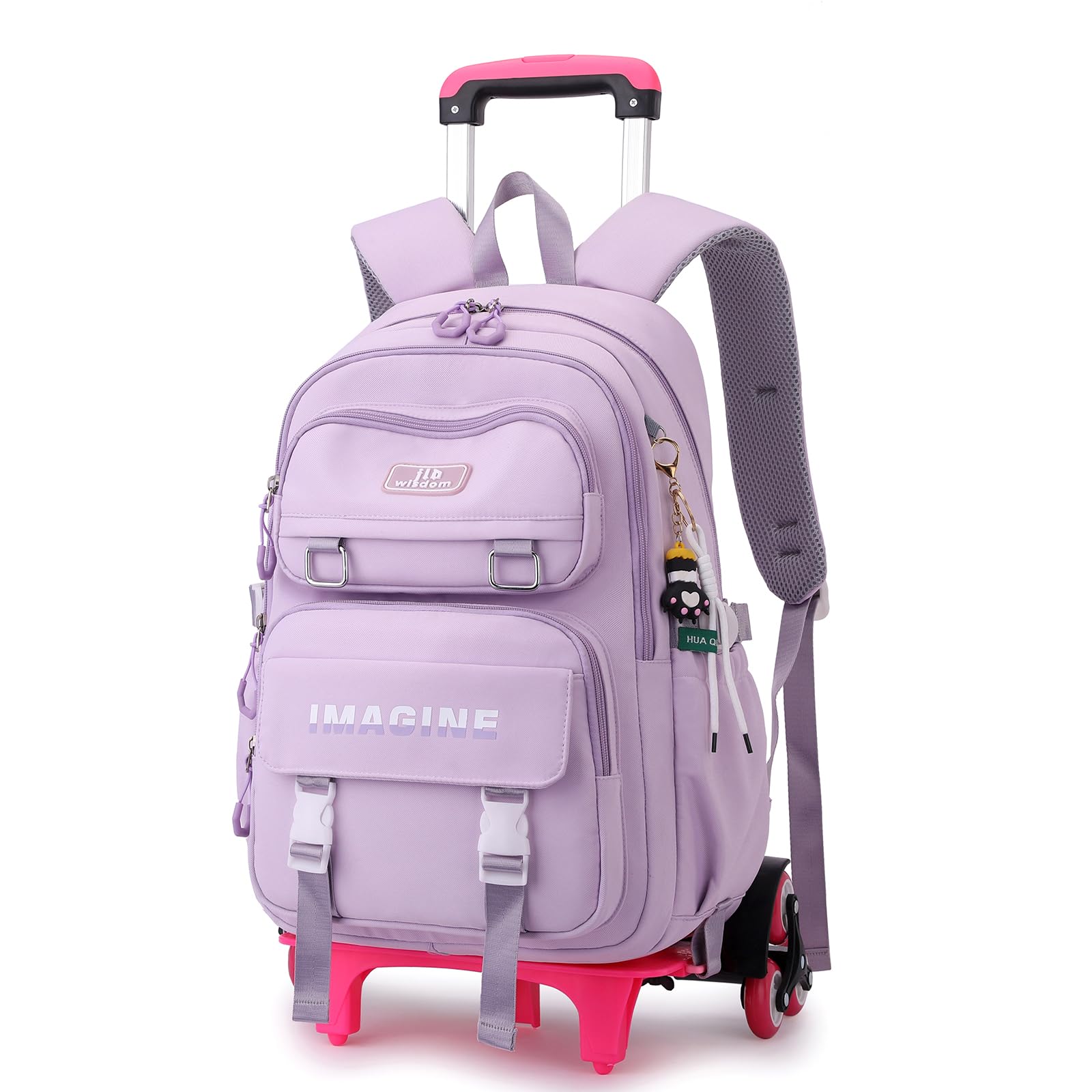 IvyH Mochila Escolar con Ruedas Niños Niñas, Mochilas con Carro Escolares Equipaje de Viaje para Niños 7-14 años, 30L