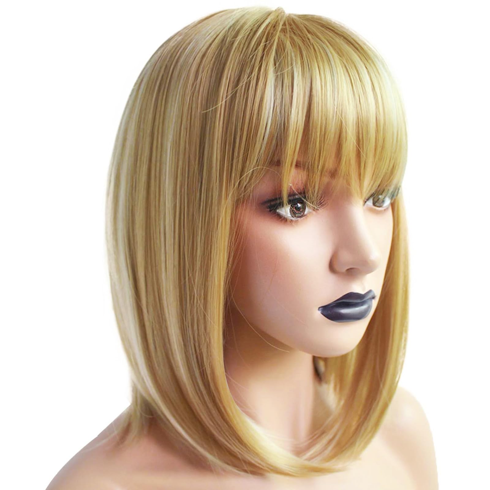 Amazon.com: ANOGOL Hair Cap+ Ombre Blonde Bob Wig for Women  display picture 1