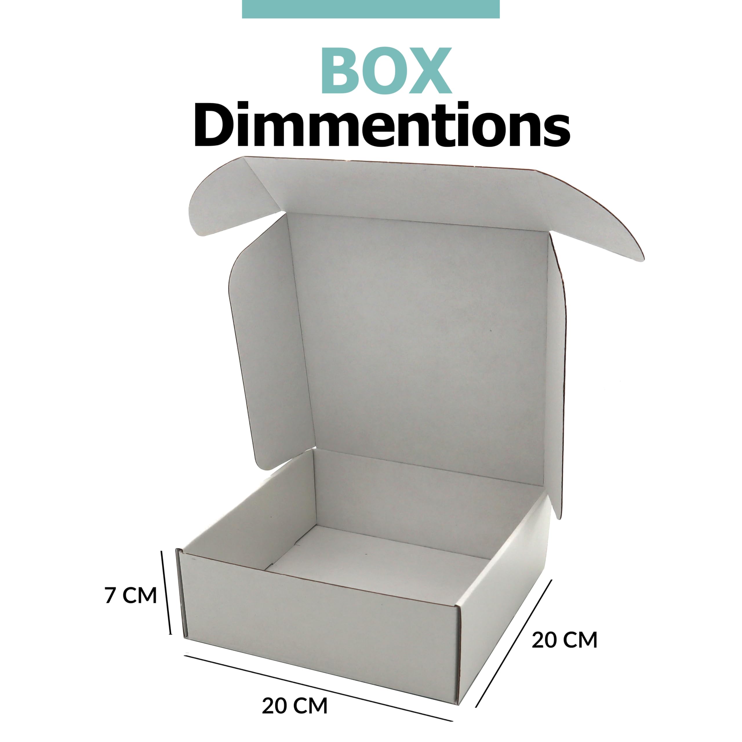 Packaging Hero 20 x 15 x 10 cm (ongeveer 8 x 6 x 4) Witte Geribbelde Kartonnen Verzenddozen, cadeaudozen, e-commerce doos met gratis ronde doorzichtige stickers (10-pack