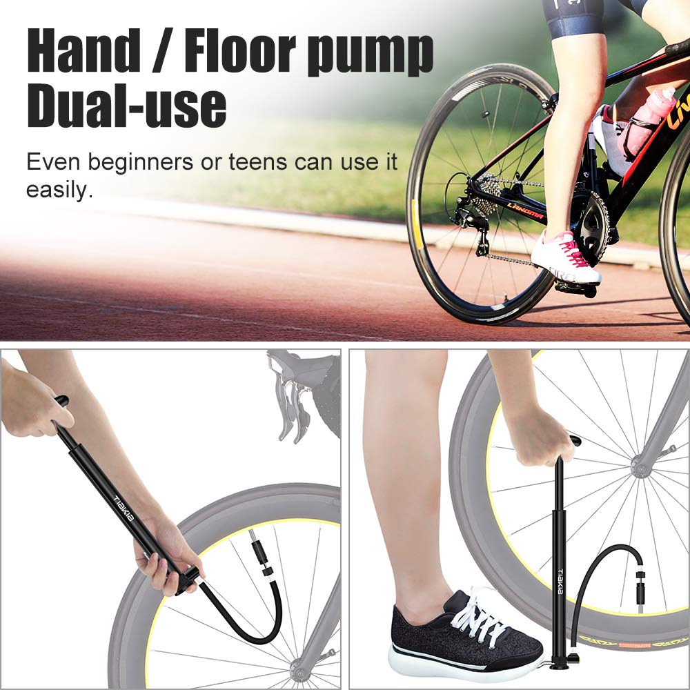 Tiakia Pompe à Vélo Mini Pompe Haute Pression 260PSI Petite Pompe à