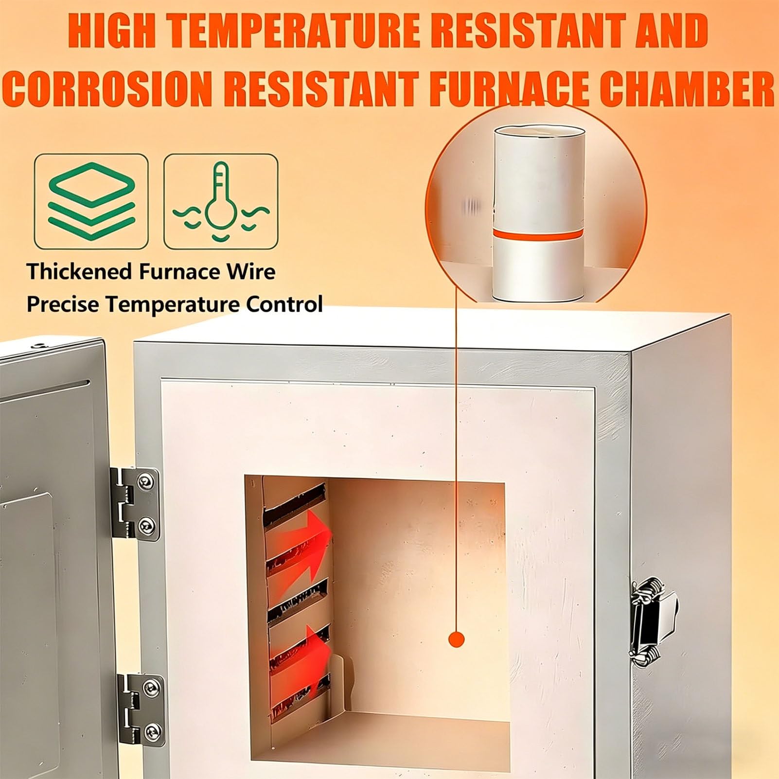 Elektryczny piec ceramiczny (do 1150°C) | Piec do topienia o mocy 2000 W ze sterownikiem – piec wysokotemperaturowy do odlewania metodą wosku traconego