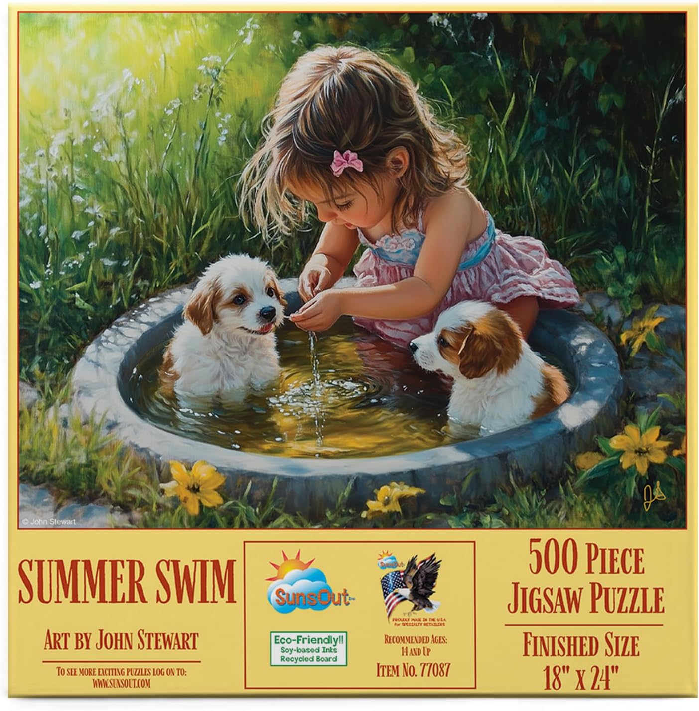 SUNSOUT INC - Summer Swim - 500 pc Jigsaw Puzzle by Artist: John Stewart - Finished Size 18" x 24" - MPN# 77087