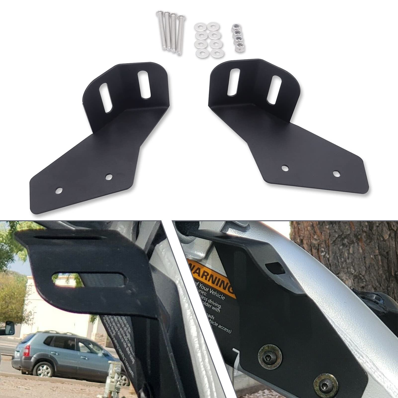 WeiSen 42"-45" Light Bar and Pods Mount 2 Points Brackets for Adjustable Upper Windshield Compatible with 2017- 2023 Can Am Maverick X3 and X3 Max All Models