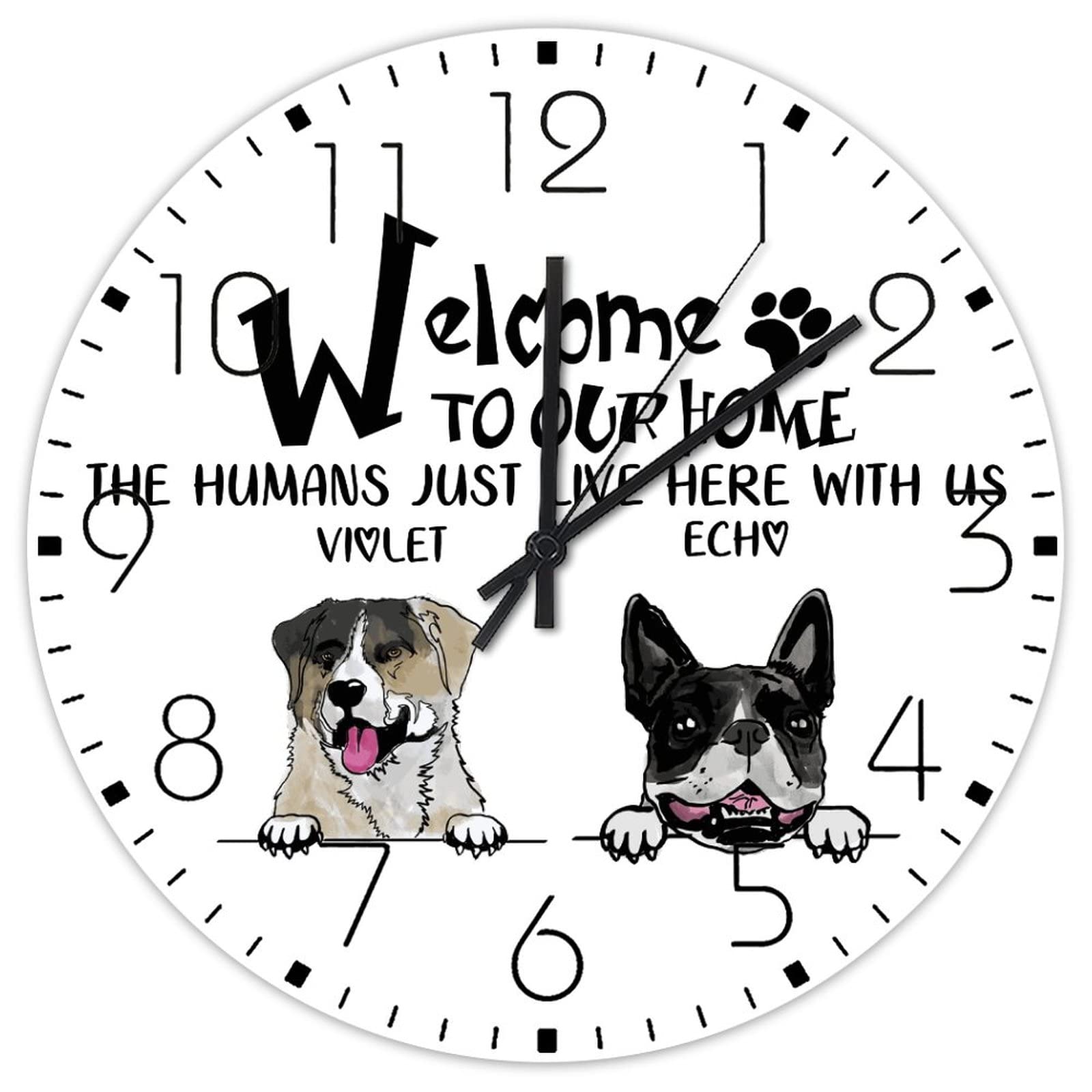 Horloge murale silencieuse en bois de 38 cm pour decoration de style loft rustique