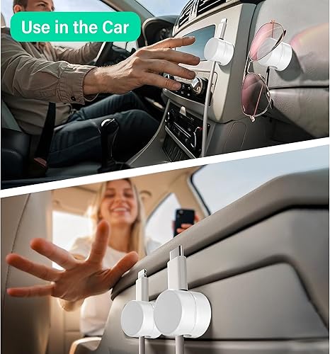 Miniatura 4 de Clips organizadores de cables, paquete de 6 soportes adhesivos para organización de cables con cinta de doble cara, organizador de cables no