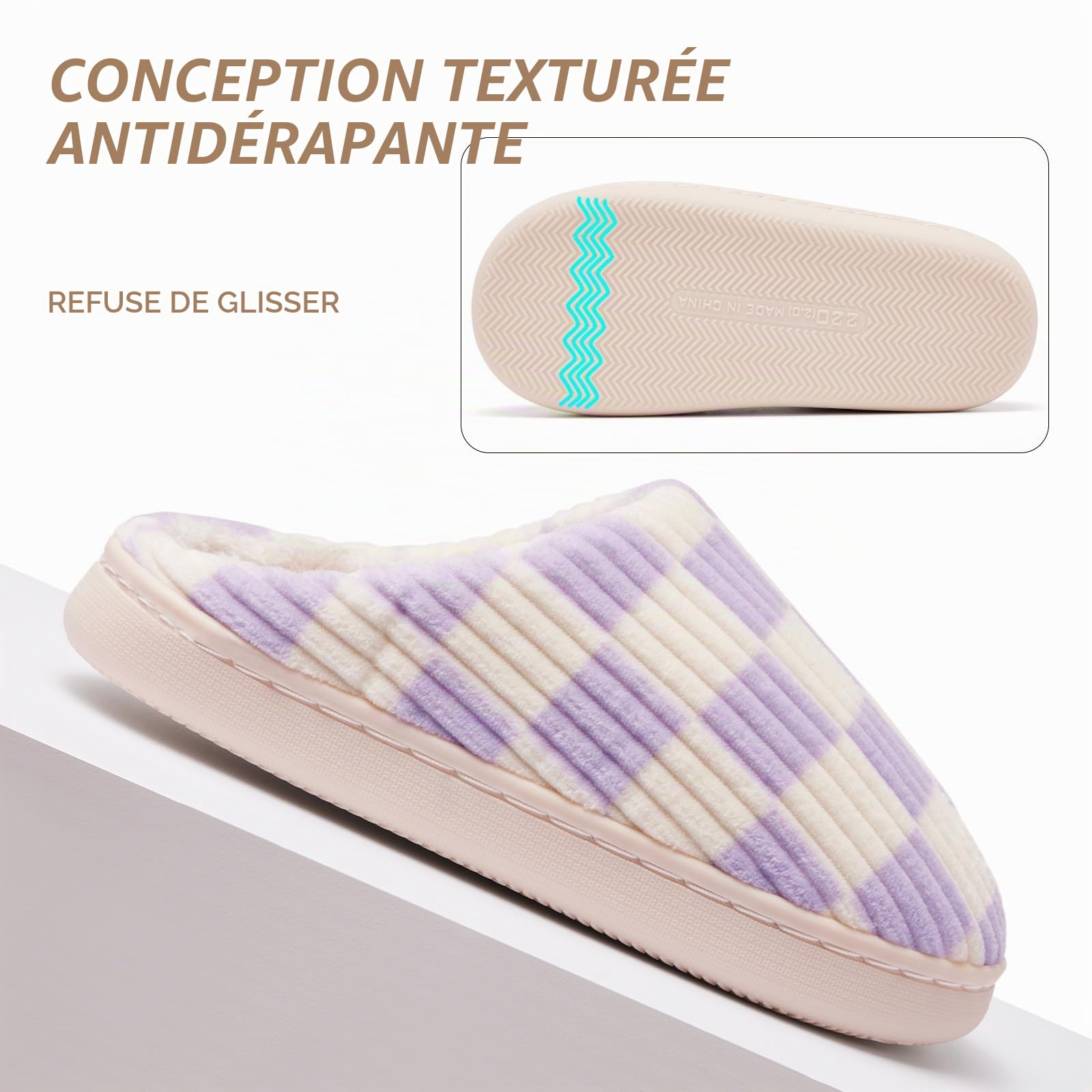Guyarns Chaussons Enfant Fille Garçon,Pantoufles Enfant Fille Hiver Chaudes Mémoire de Forme Chaussons Caoutchouc Antidérapantes Intérieur Extérieur