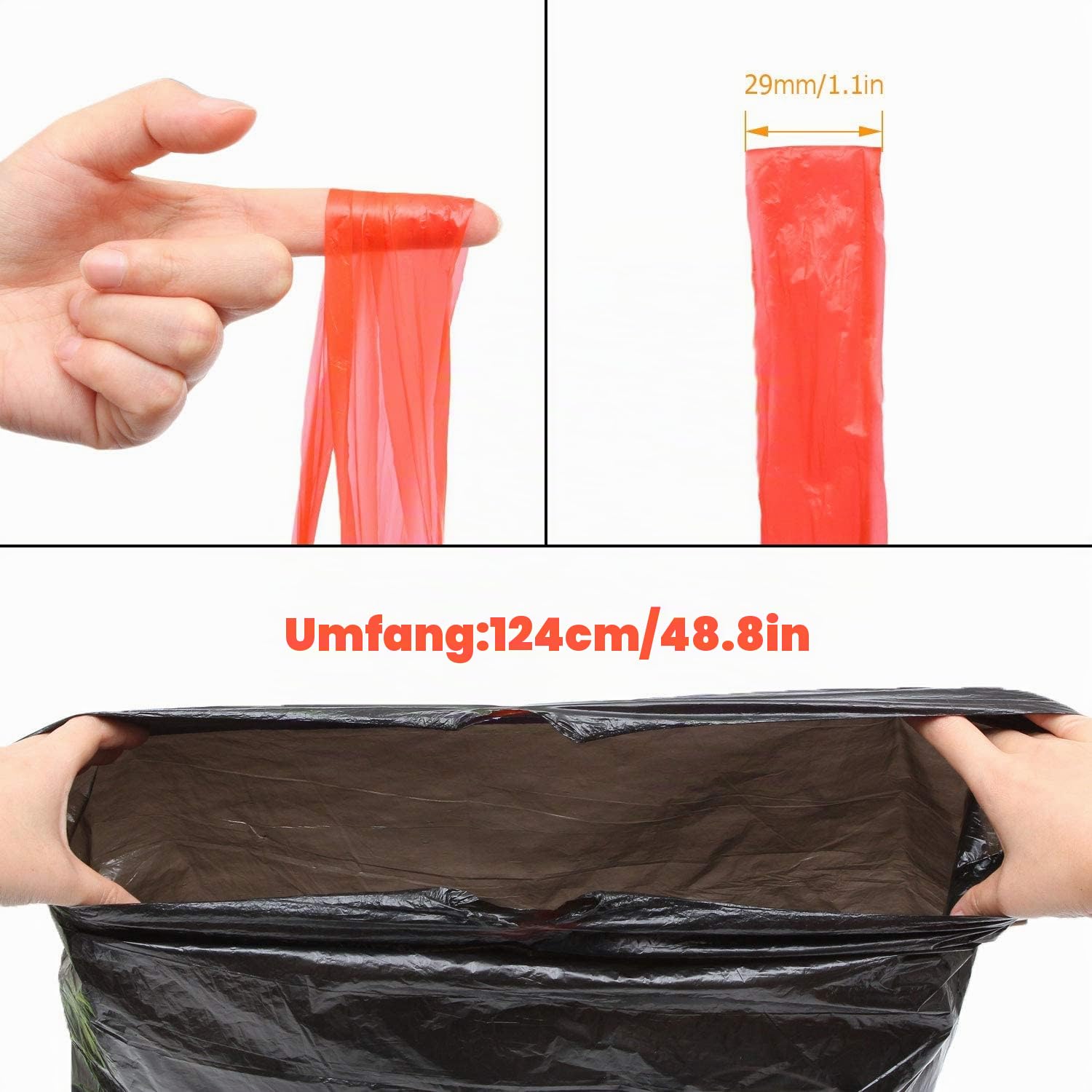 ASelected 200 Stück 50-60L Müllbeutel Mit Zugband, Müllsäcke Mülltüten mit Tragegriff Super Auslaufsicher 10 Rollen, Abfallsack Mit Zugband 60 Liter Groß 71 x 64 cm Schwarz