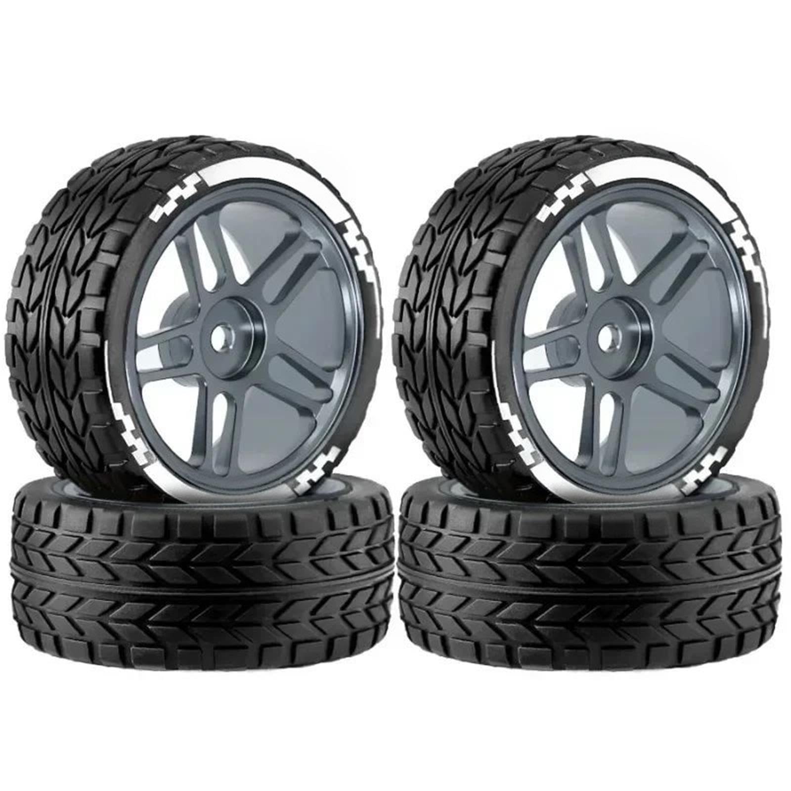 4Stück Metallräder Reifen 12Mm Sechskant Für HSP Für HPI 1/10 RC Auto Teile