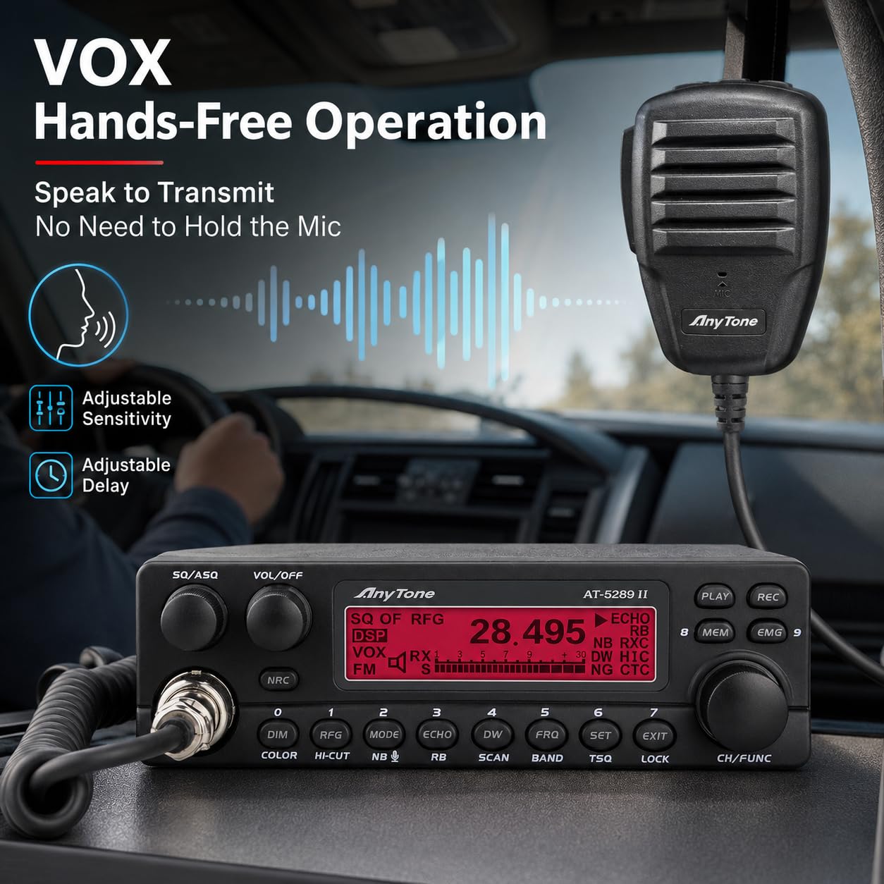 Amazon.com: AnyTone AT-5289 II 10 Meter Mobile Ham Radio, 60W AM