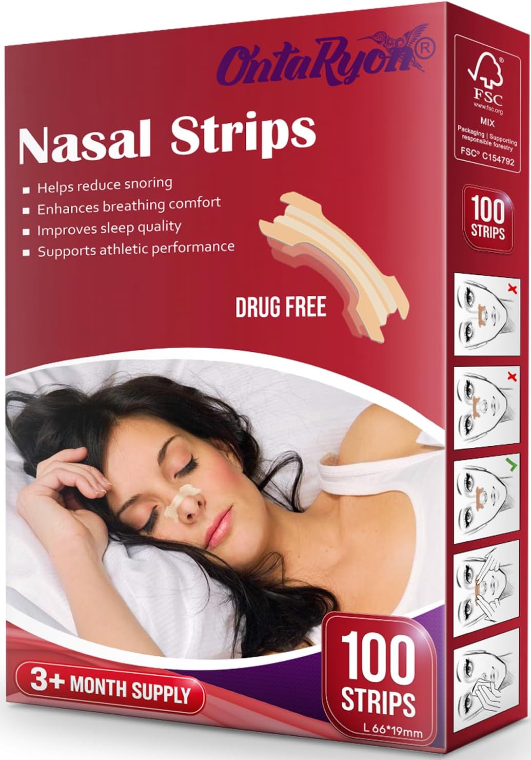 Bandelettes nasales OntaRyon (respiration nasale)