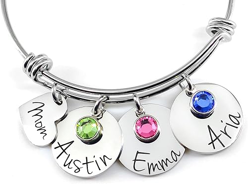 Pulsera personalizada para la madre con nombres de niños, regalo del día de la madre para mamá, regalo personalizado para abuela, nana,