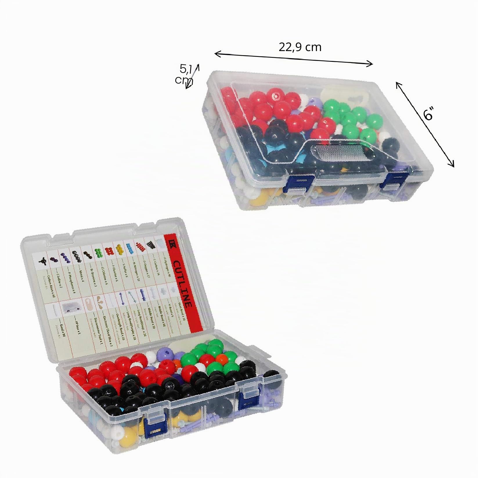 LINKTOR 444 Piezas Orgánica e Inorgánica Estructurade Química Modelo Molecular Kit Conjunto de Científica Átomo Enseñanza Set Contiene Una Fullerenos Estructurales Kit con Guía de Instrucciones…
