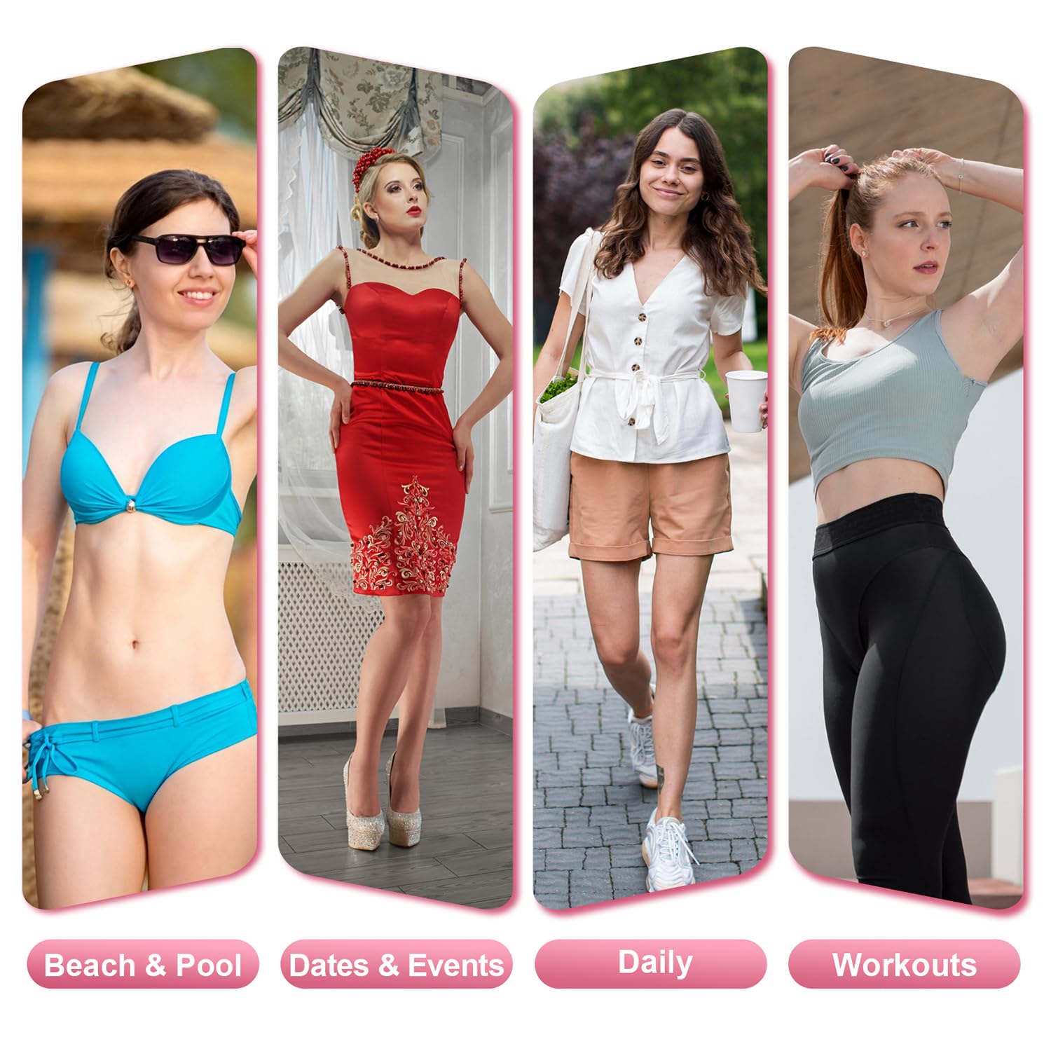 Galdino Kit per ceretta da donna, kit di cera per depilazione, kit di ceretta per il corpo a casa con 4 sacchetti di fagioli, per sopracciglia, labbra, viso, braccia, gambe, ascelle, bikini, schiena
