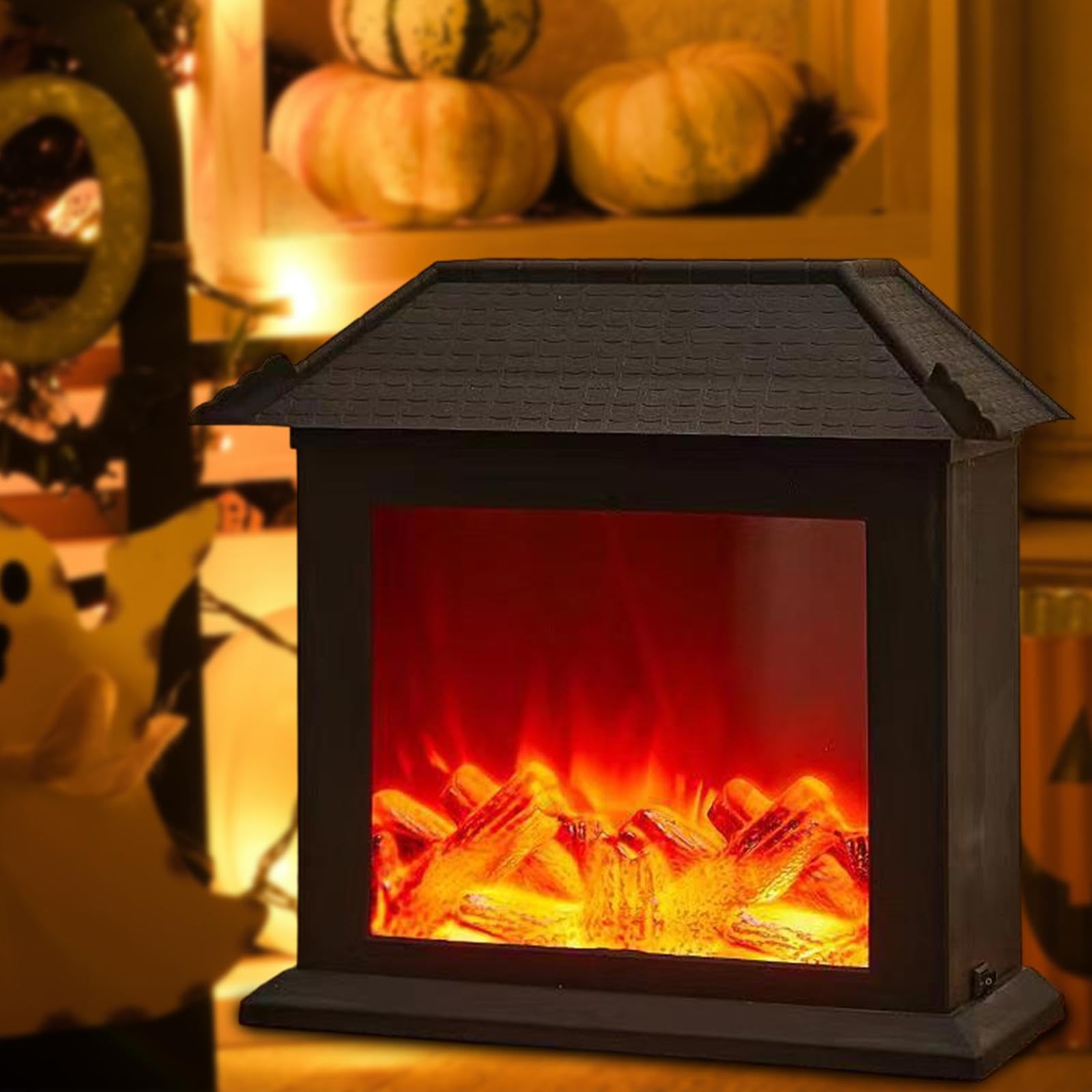 Lanterna a LED con Effetto Fiamma per - Elemento Decorativo Non Riscaldante, Tetto Piano