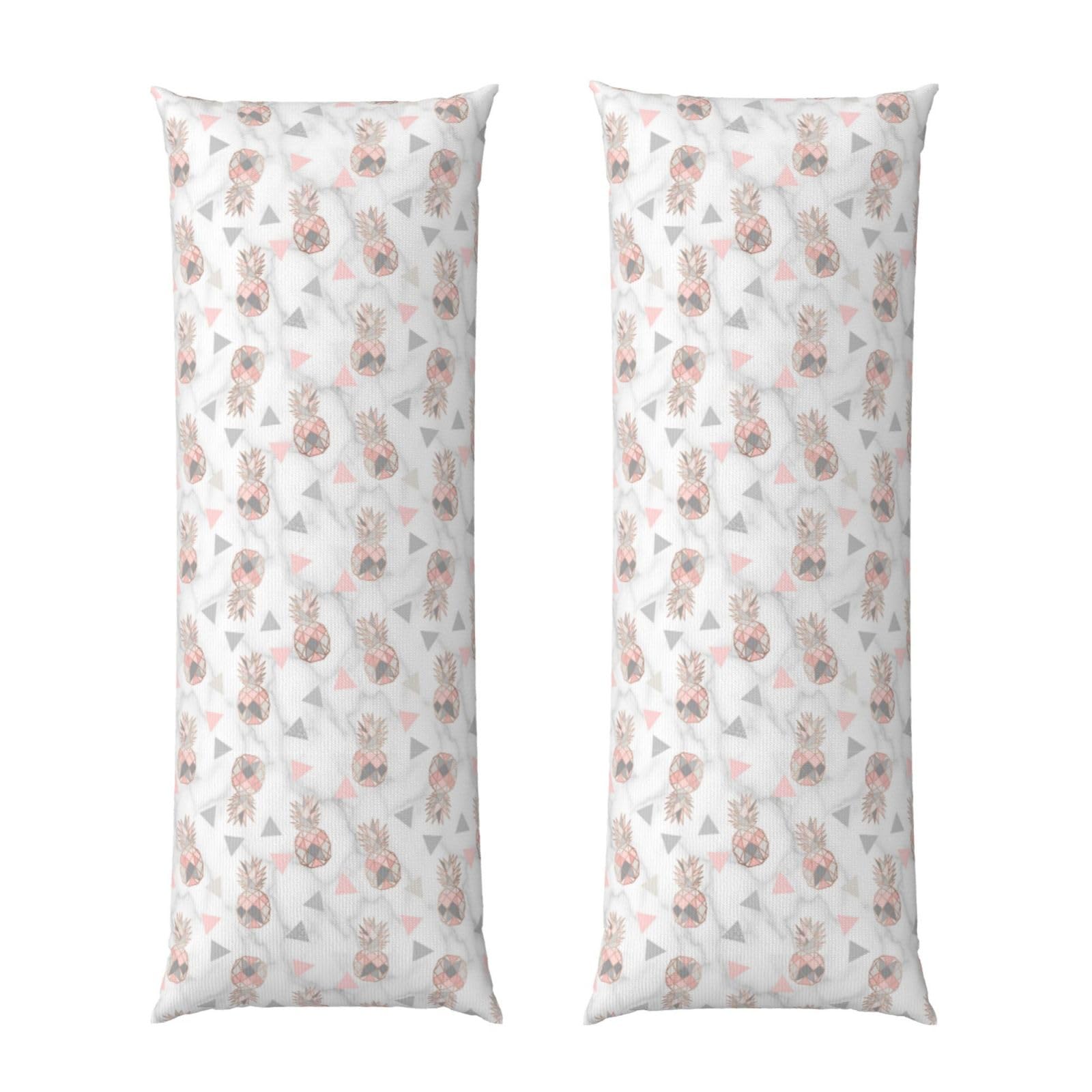 Body Pillow Cover 20x54 Inch, Geometric Rose Gold Marble Pine, Silky Soft Long Pillowcase with Hidden Zipper, Wrinkle Resistant Cushion Case for Couch Bed Home