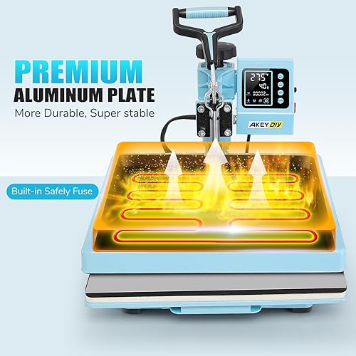 Miniatura 8 de Máquina de prensa de calor, prensa de calor de 15 x 15 pulgadas para camisetas con accesorio, prensa de sublimación de 30 onzas, prensa de