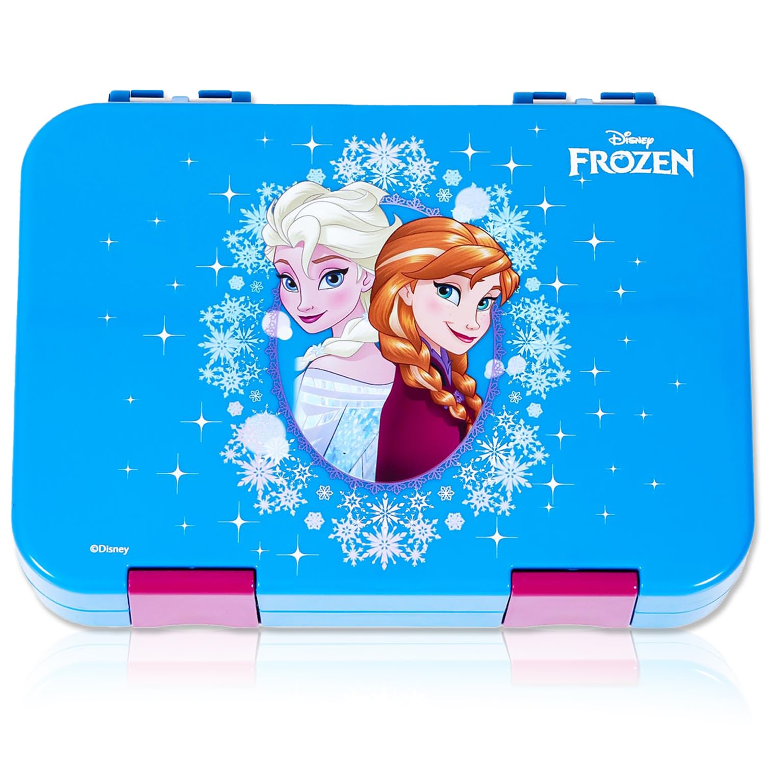 Eazy KidsDisney Frozen Elsa Anna 6/4 Compartment Convertible Bento Tritan Lunch Box - Blue