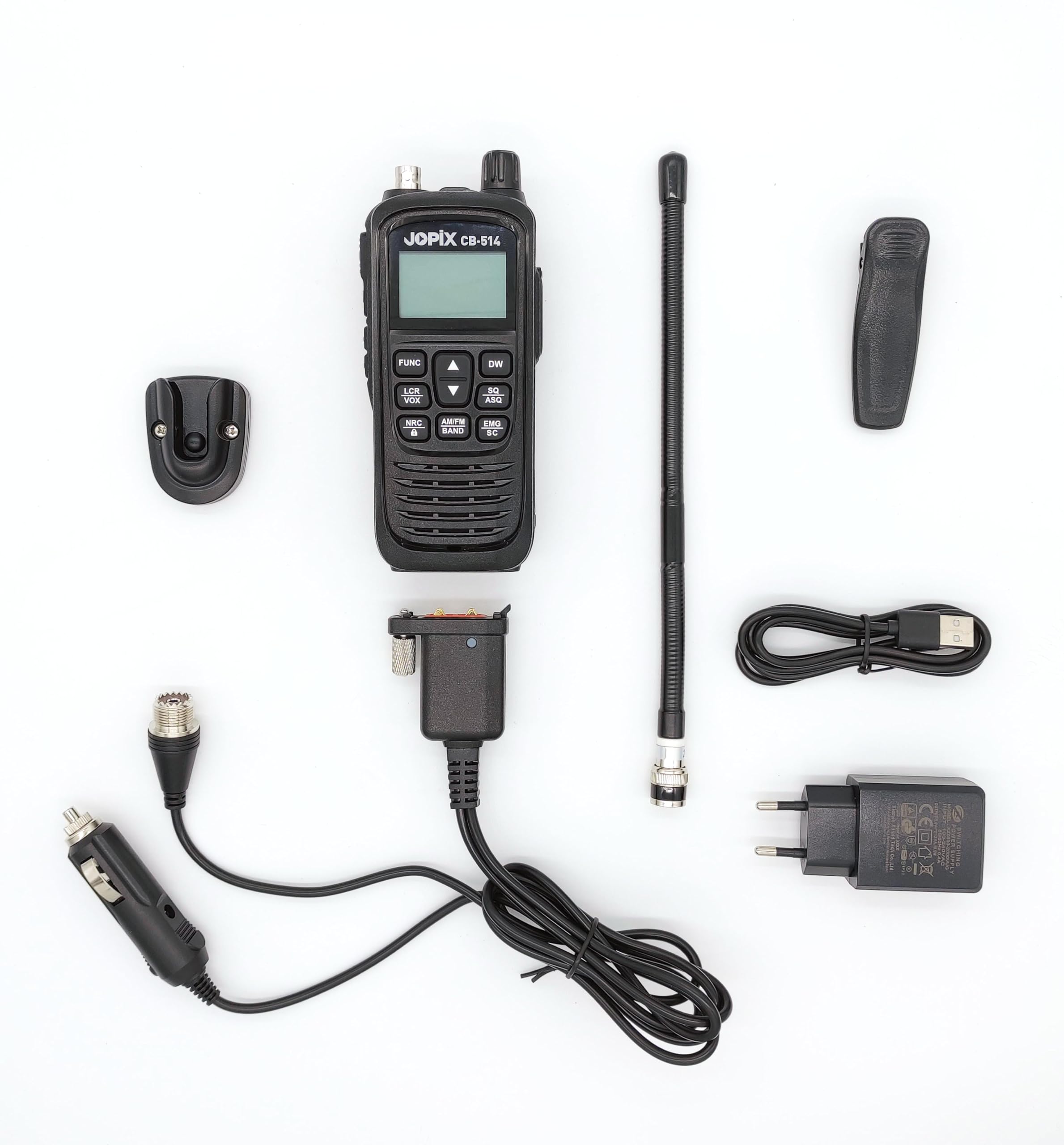 Jopix CB-514 Talkie-Walkie CB 27 MHz Kit Voiture Complet Émetteur-Récepteur Portable AM/FM 4W