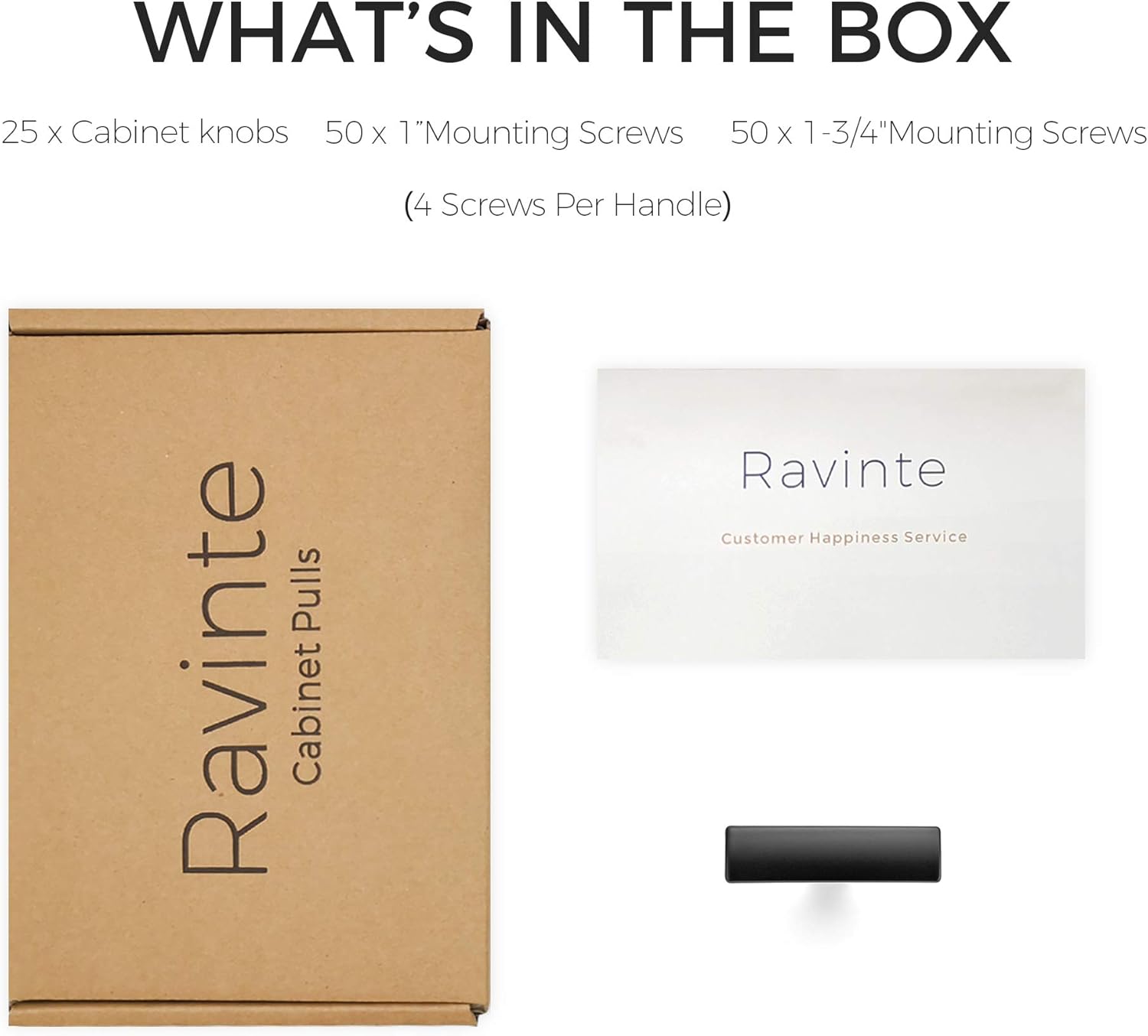 Ravinte 25 Pack 1-3/4 inch Curved Cabinet Pulls Matte Black Kitchen Cupboard Handles Cabinet Handles 1.75”Length