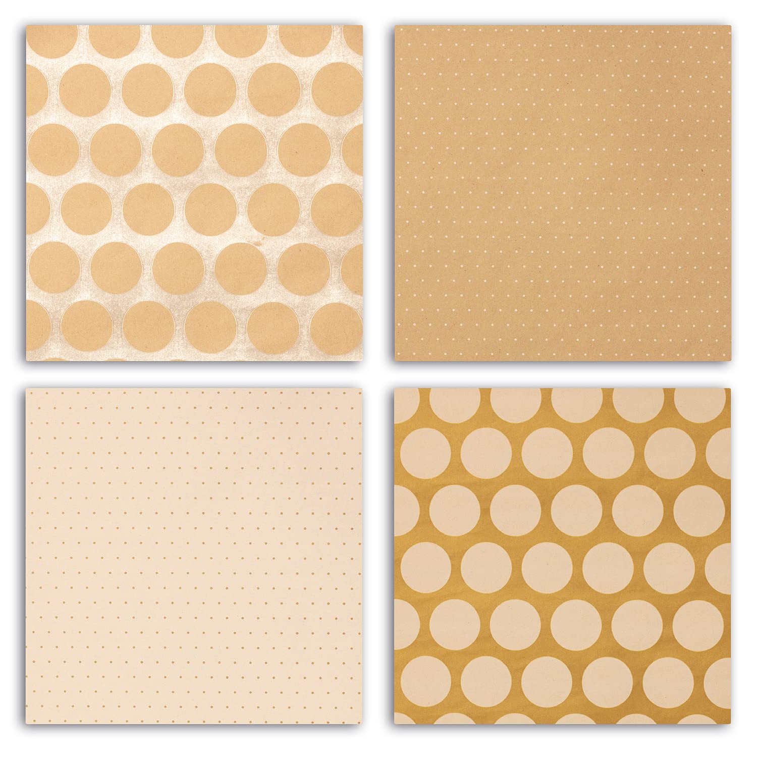 Clairefontaine 223879AMZC – 10 rollos de papel de regalo kraft (100% reciclado) 5 mx0 m70 (grande ancho), 80 g, diseños surtidos, lunares, blanco y plateado