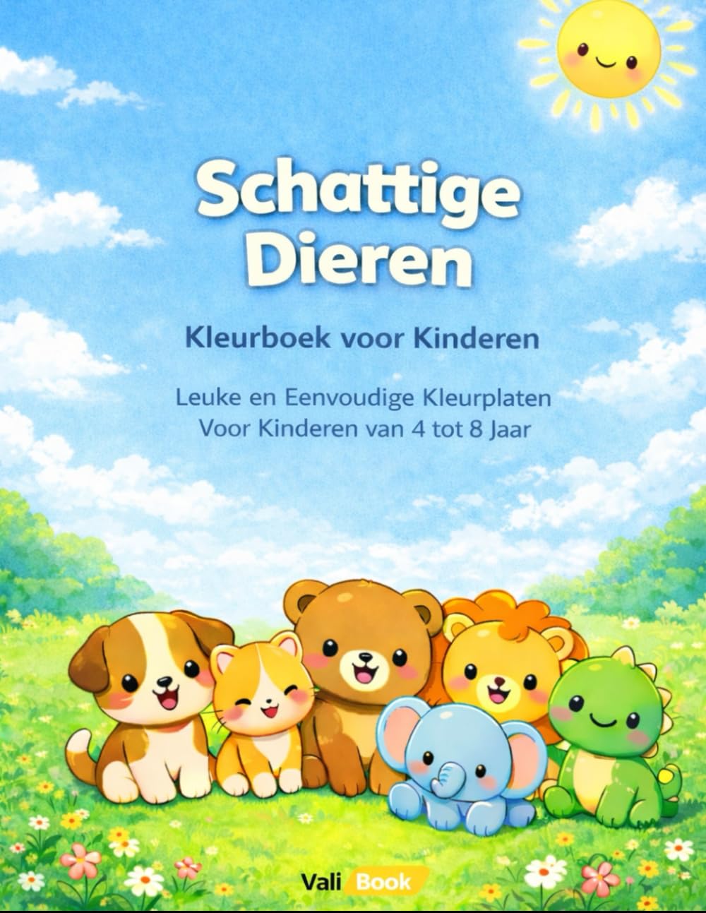 Cute Animals – Kleurboek voor Kinderen: Leuke en Eenvoudige Kleurplaten voor Kinderen van 4 tot 8 Jaar