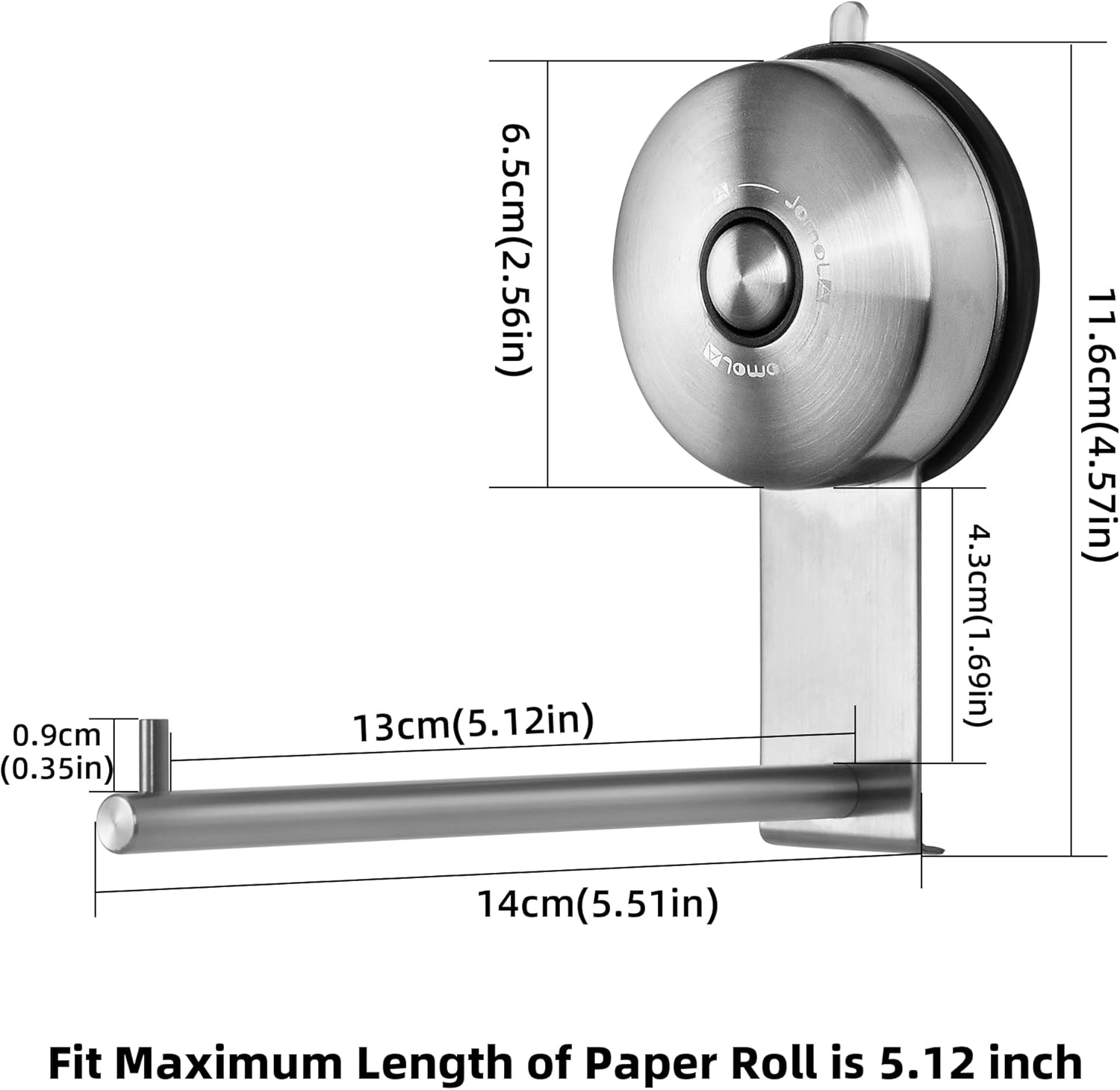 Toilet Paper Holder - JOMOLA Vacuum Suction Cup Toilet Paper Holder Bathroom Tissue Paper Stainless Steel Holder Toilet Paper Roll Dispenser Brushed Finish…