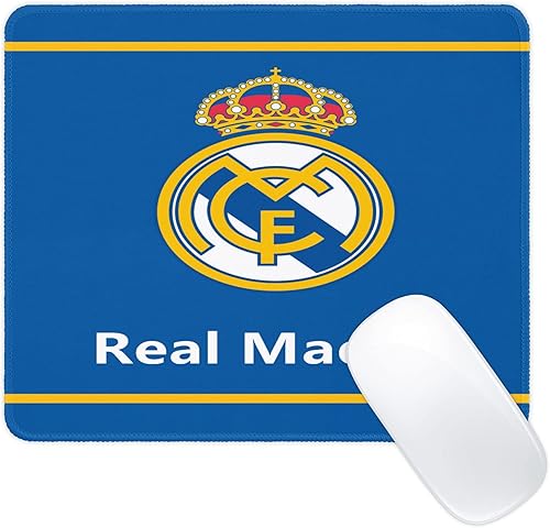 Miniatura 2 de Real-Madrid's - Alfombrilla de mouse con bordes cosidos, cómoda alfombrilla para mouse, cuadrada impermeable, base de goma antideslizante para