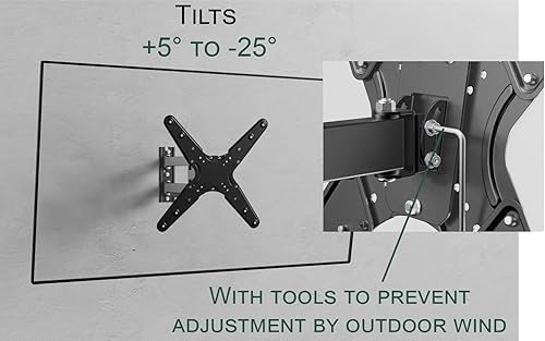 Miniatura 4 de ynVISION.DESIGN Soporte de pared articulado para TV resistente a la intemperie para exteriores compatible con Samsung Terrace y más  televisores de