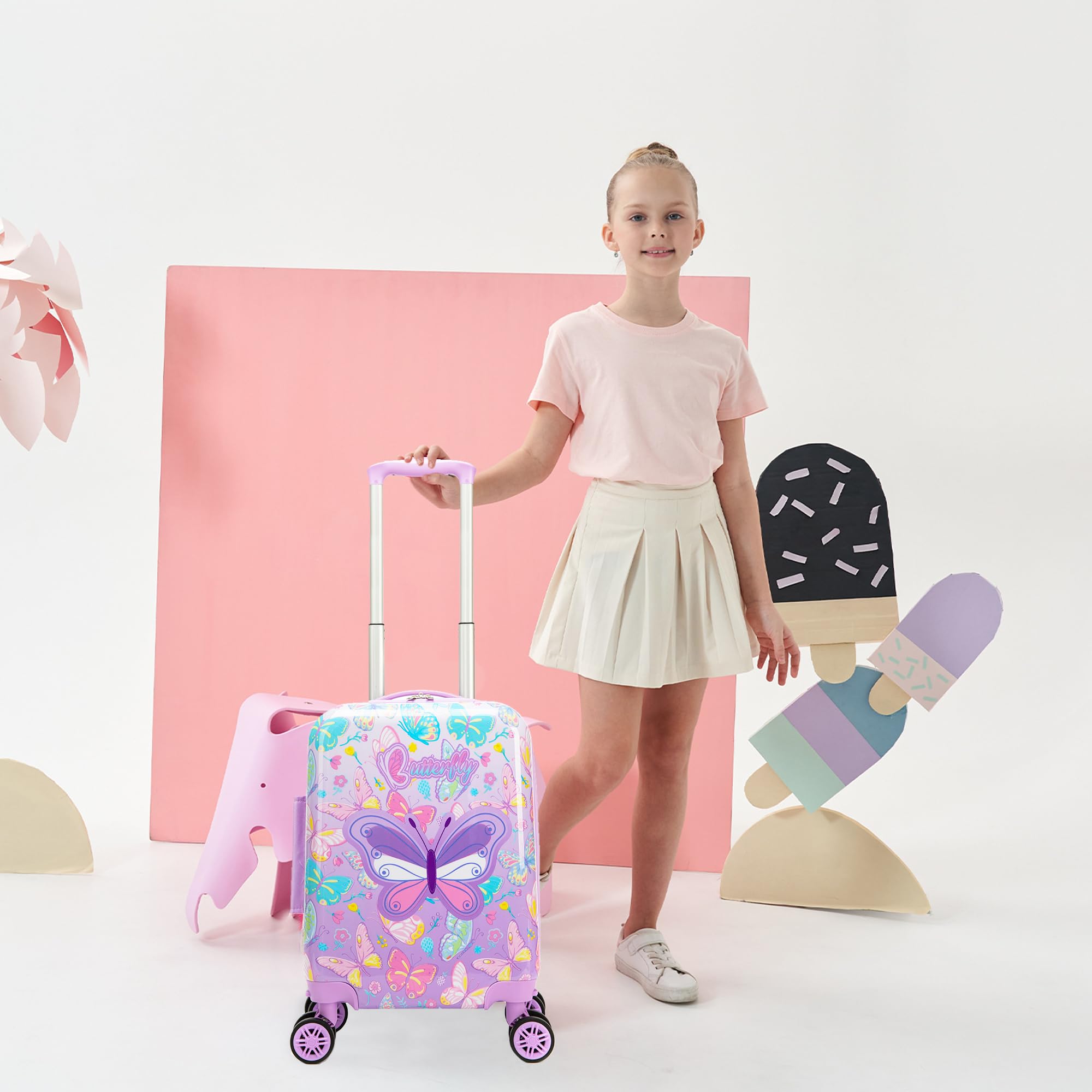HTgroce Valise pour Enfants 4 Roues Bagages à Main est en ABS, Valise de Cabine EasyJet Valise Cabine