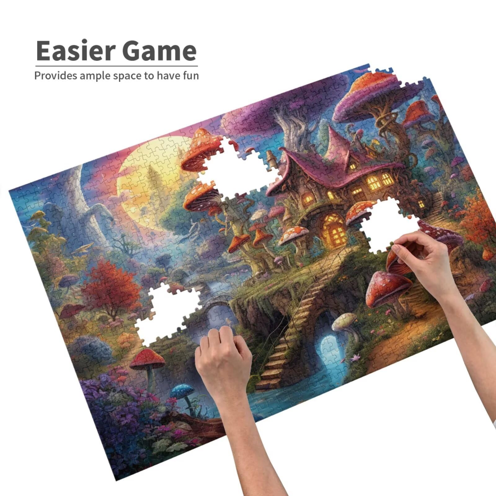 Puzzle 1500 elementów, drewniane puzzle, dla dorosłych, krajobraz, impossible Jigsaw, sprytne zagadki, kolor HD, z pudełkiem na prezent, opakowanie do dekoracji pokoju, prezenty dla kobiet, domek