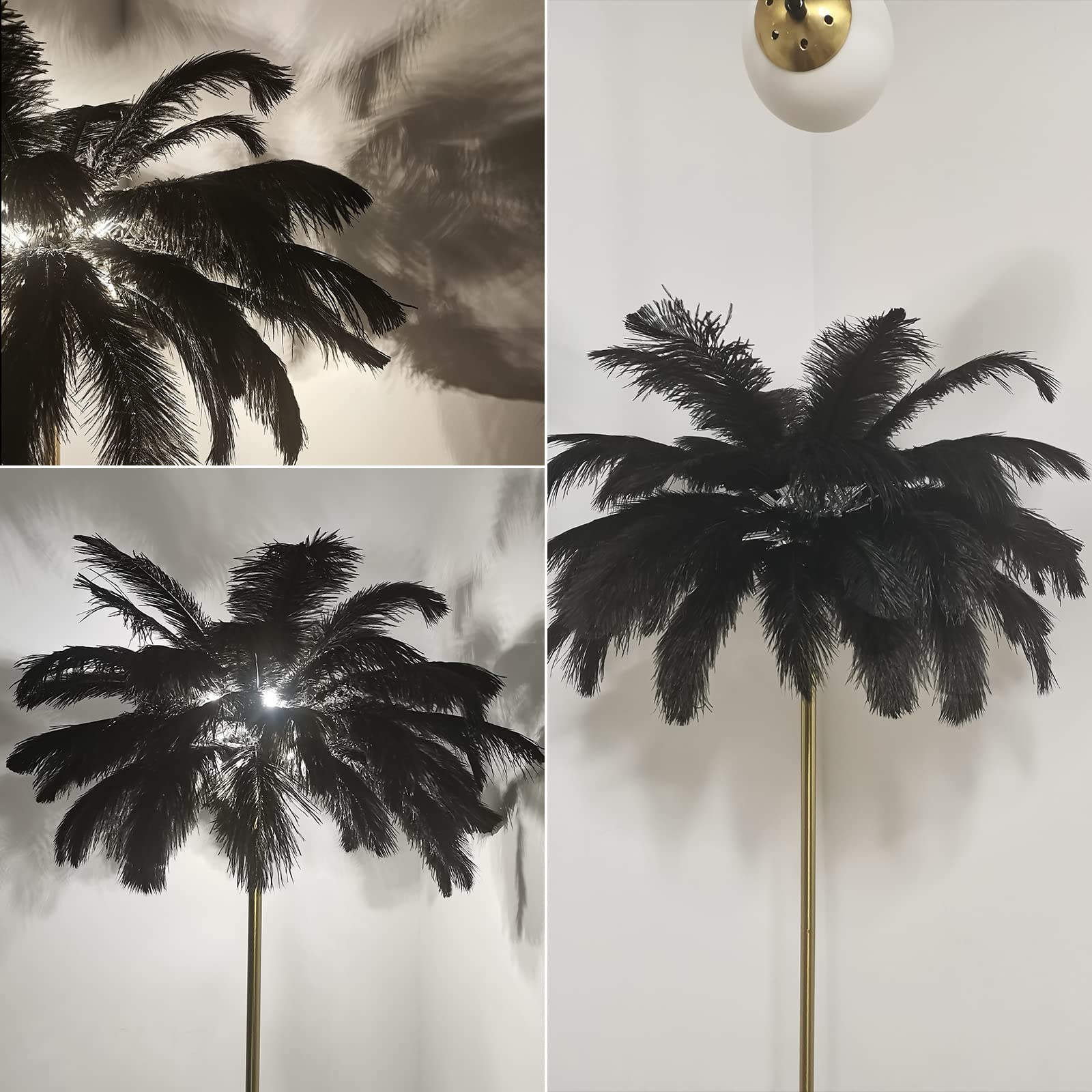 Lampada da terra moderna in piuma di struzzo: lampada da terra a