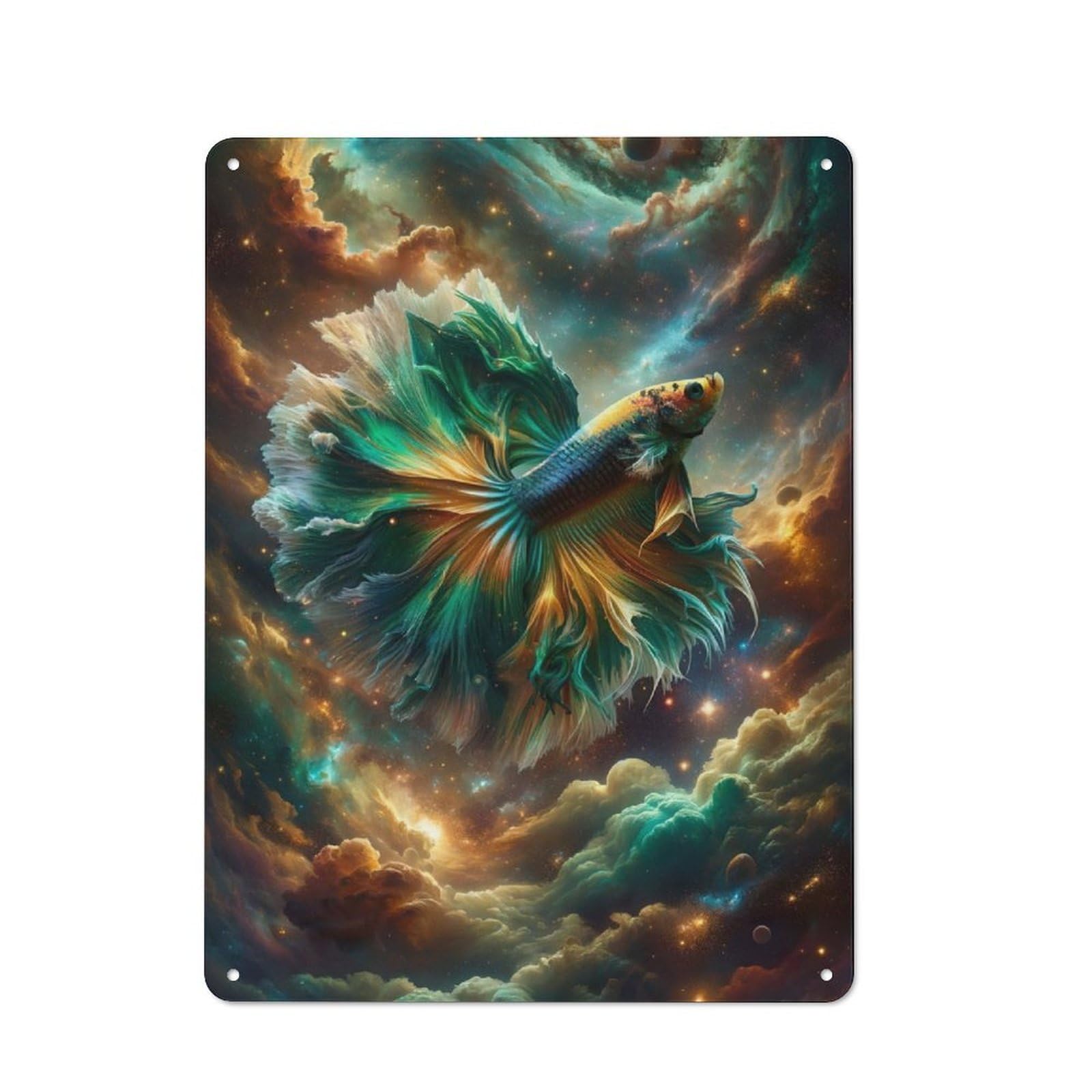 Junmoney Cosmic Betta 40X30cm Retro Metal Sign With For Café Or Restaurant, For Collectors Decorating Cafés And Restaurants