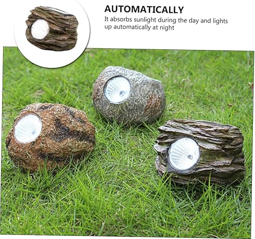 Miniatura 4 de GANAZONO 2 unids Lámpara de piedra solar Luz decorativa Rock Spot Luz Jardín Luz Solar Césped Luz Acera Luces de tierra al aire libre Proyector LED